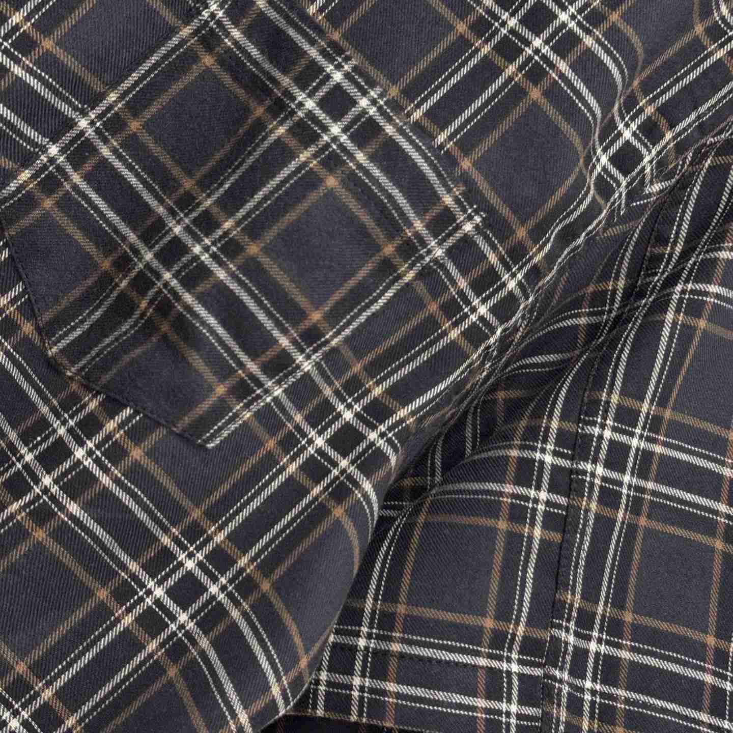 Chrome Hearts  Short Sleeve Flannel Zip Up Shirt - DopestKickz