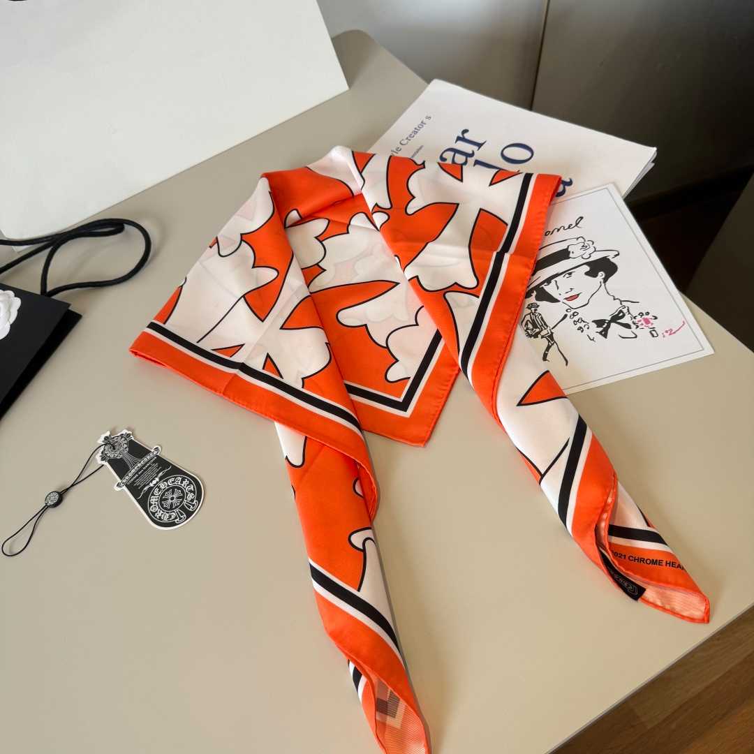 Chrome Heart Square Silk Scarf - DopestKickz