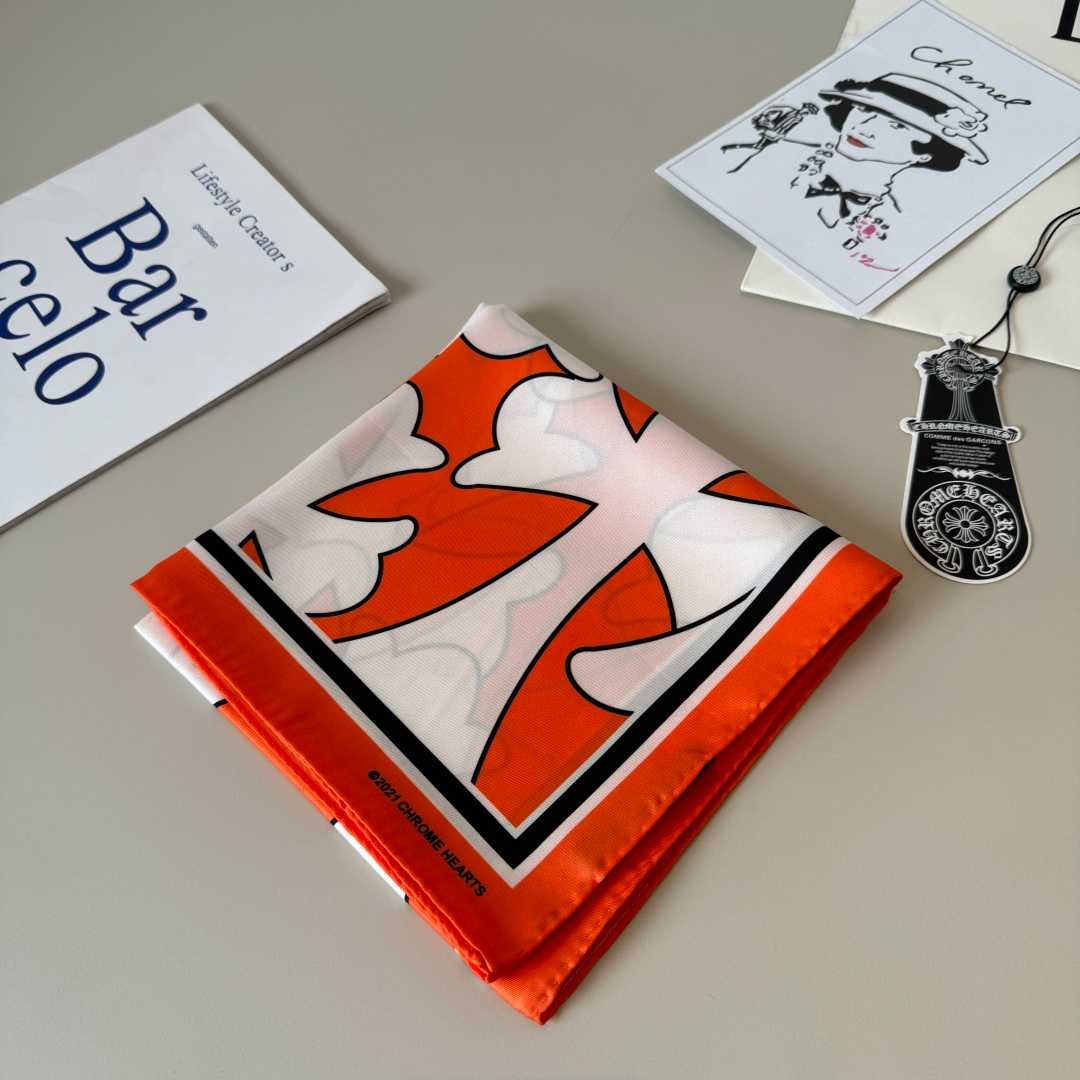 Chrome Heart Square Silk Scarf - DopestKickz