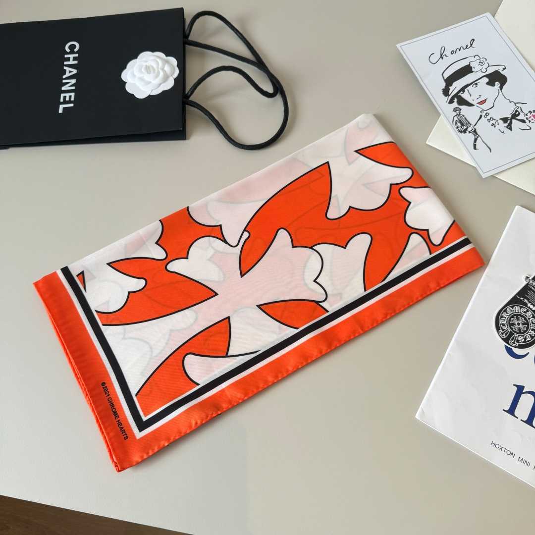 Chrome Heart Square Silk Scarf - DopestKickz