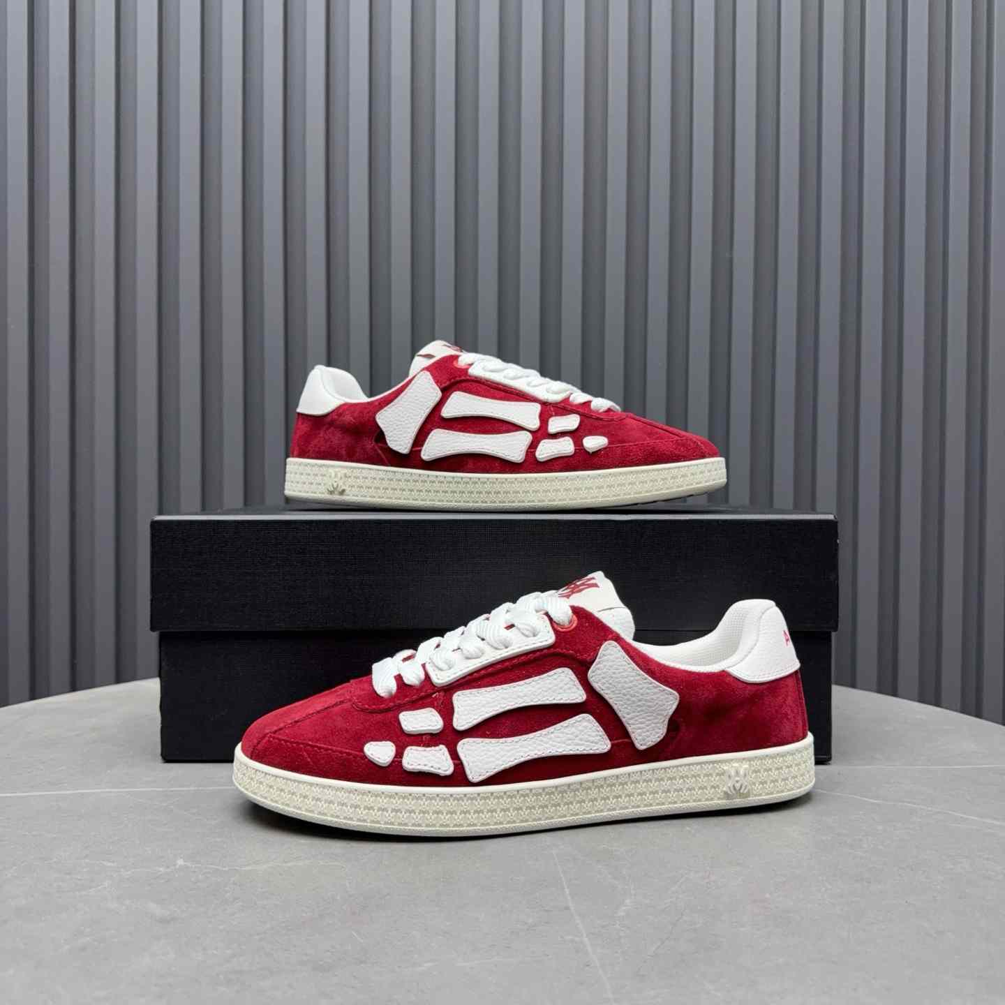 Amiri Pacific 'Bones - Varsity Red' Sneakers - DopestKickz