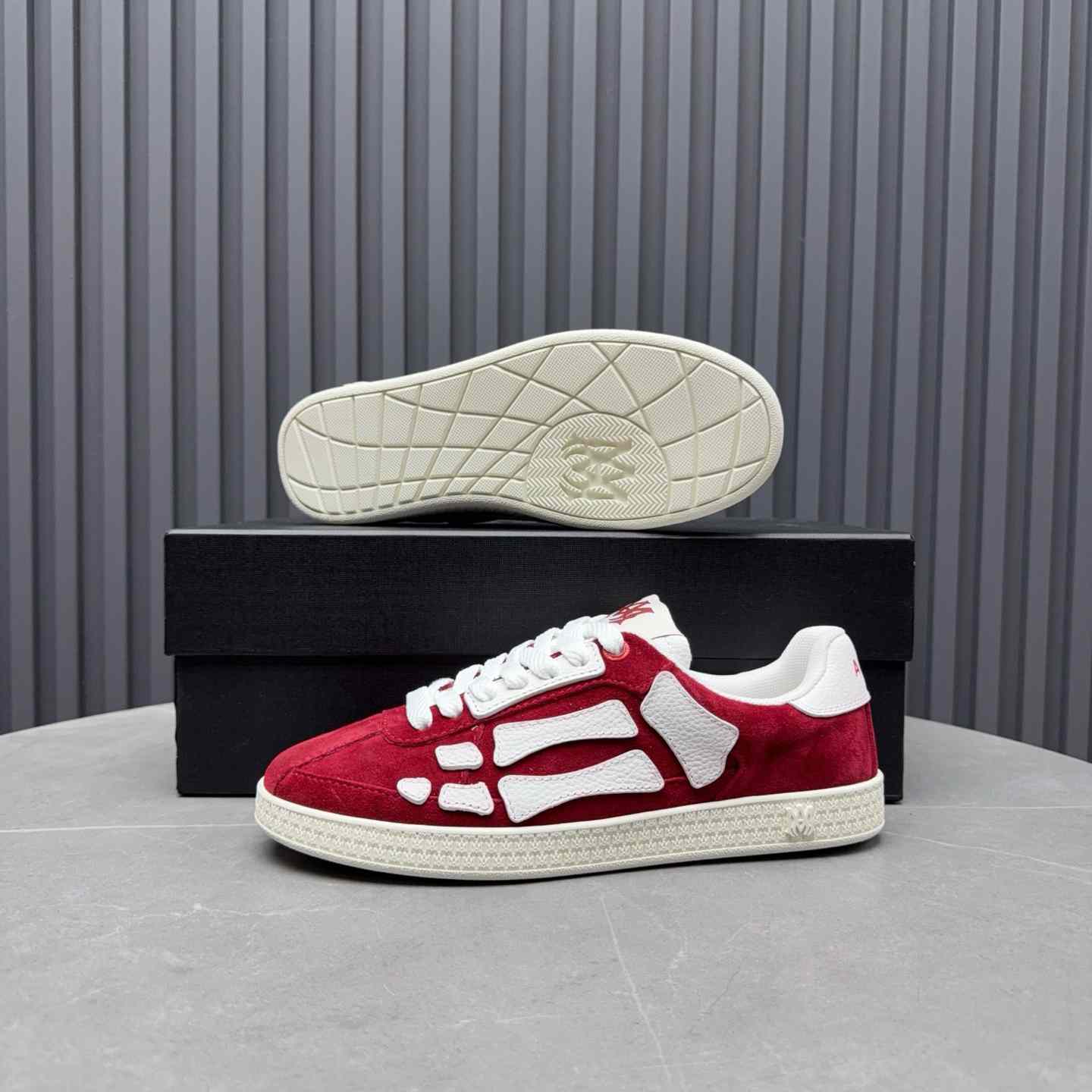 Amiri Pacific 'Bones - Varsity Red' Sneakers - DopestKickz