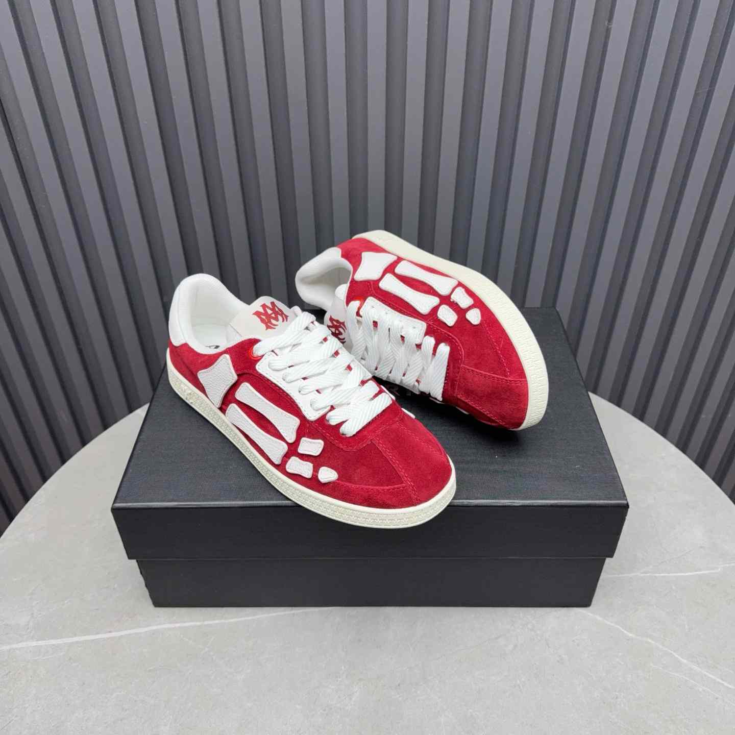Amiri Pacific 'Bones - Varsity Red' Sneakers - DopestKickz