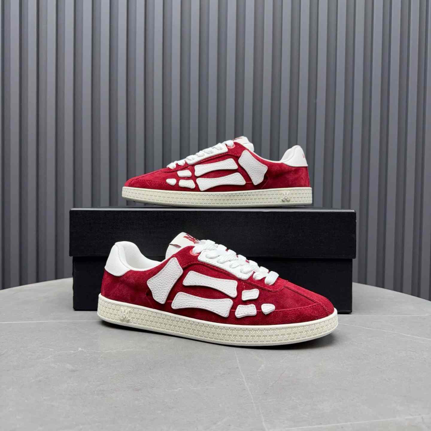Amiri Pacific 'Bones - Varsity Red' Sneakers - DopestKickz