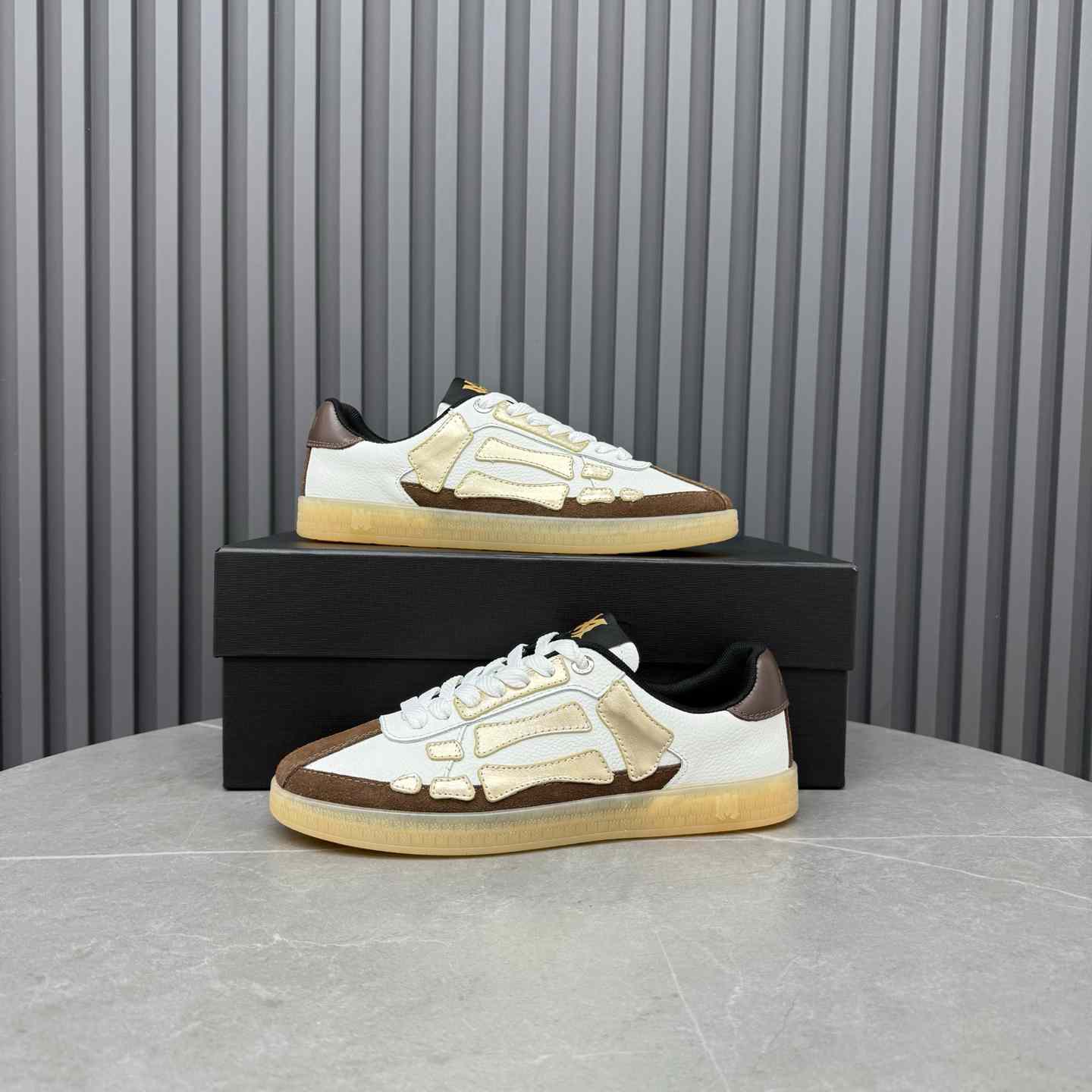 Amiri Pacific Bones Leather Sneakers - DopestKickz