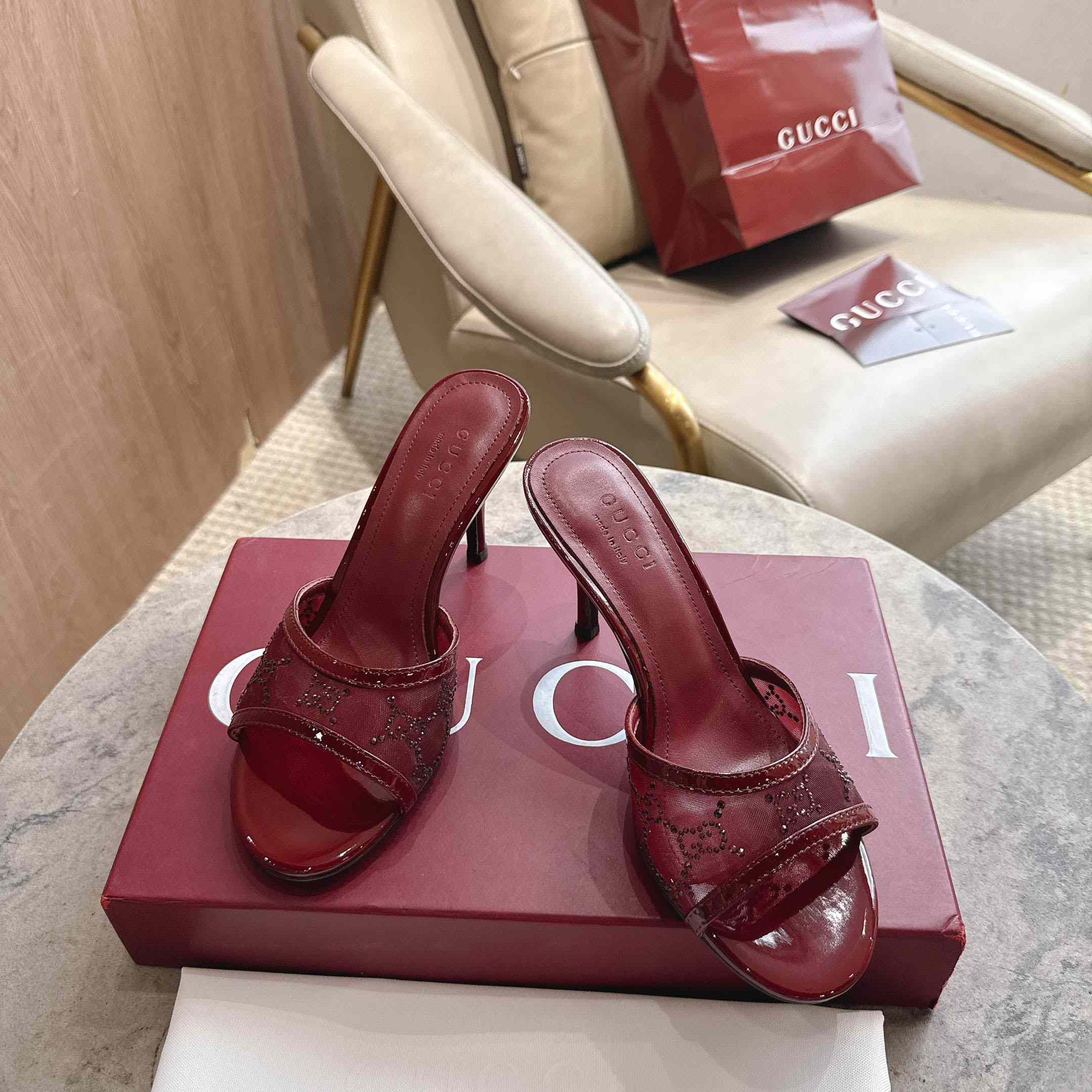 Gucci Women's crystal slide sandal - DopestKickz