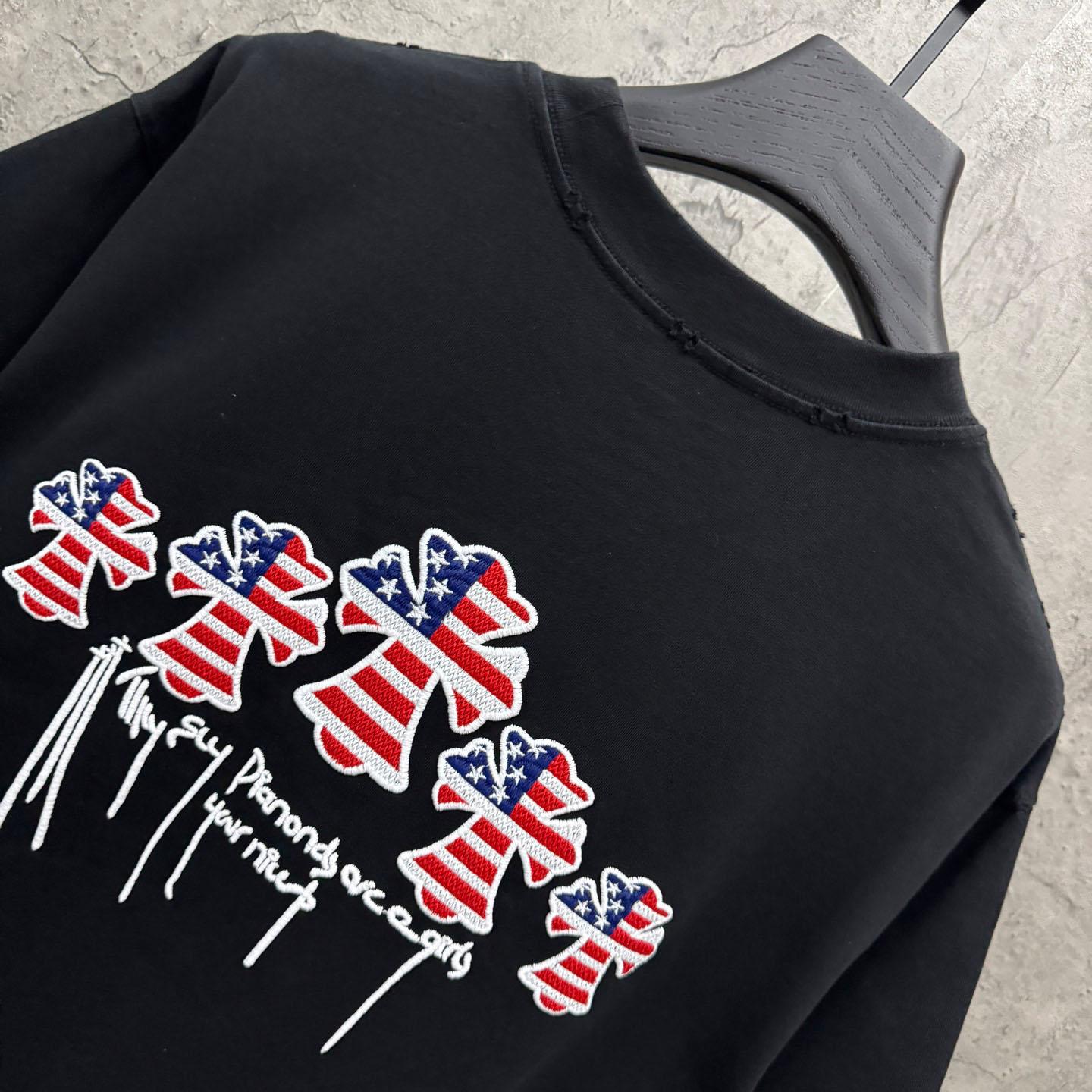 Chrome Hearts Style Cross Graphic Tee 'Black' - DopestKickz