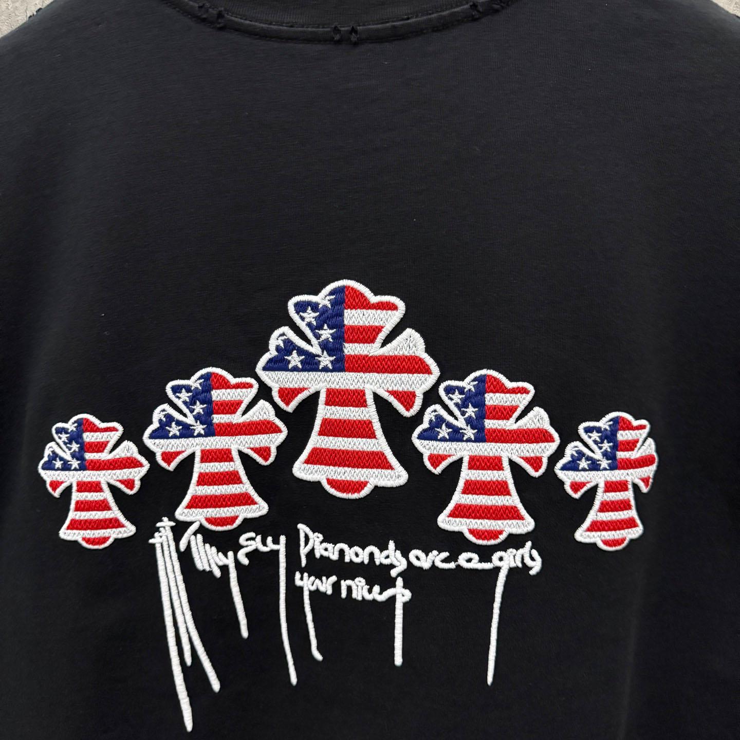 Chrome Hearts Style Cross Graphic Tee 'Black' - DopestKickz