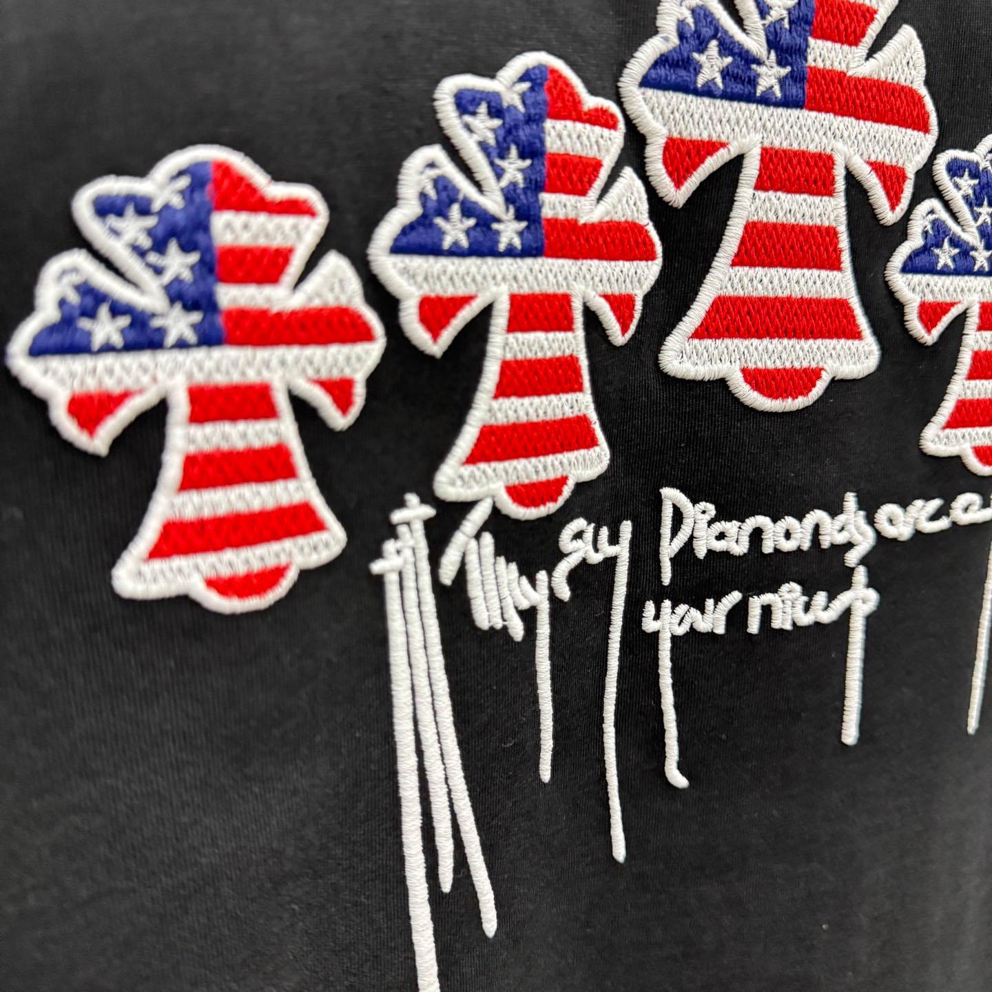 Chrome Hearts Style Cross Graphic Tee 'Black' - DopestKickz