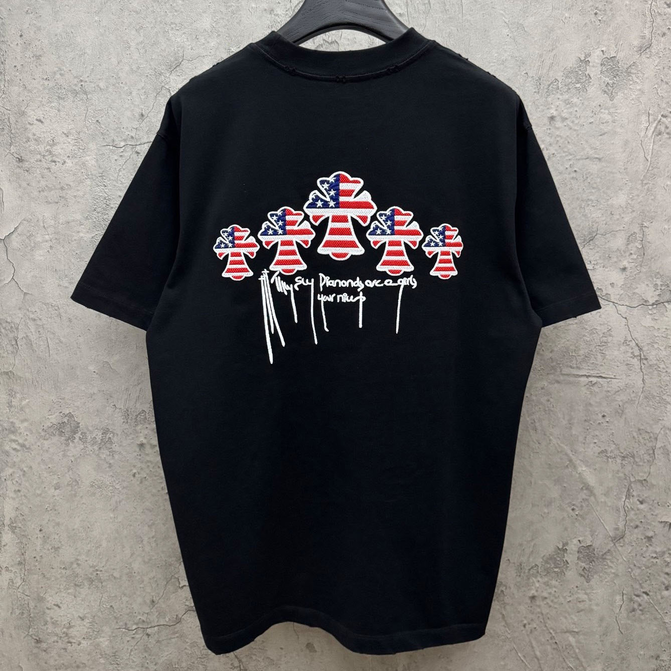 Chrome Hearts Style Cross Graphic Tee 'Black' - DopestKickz