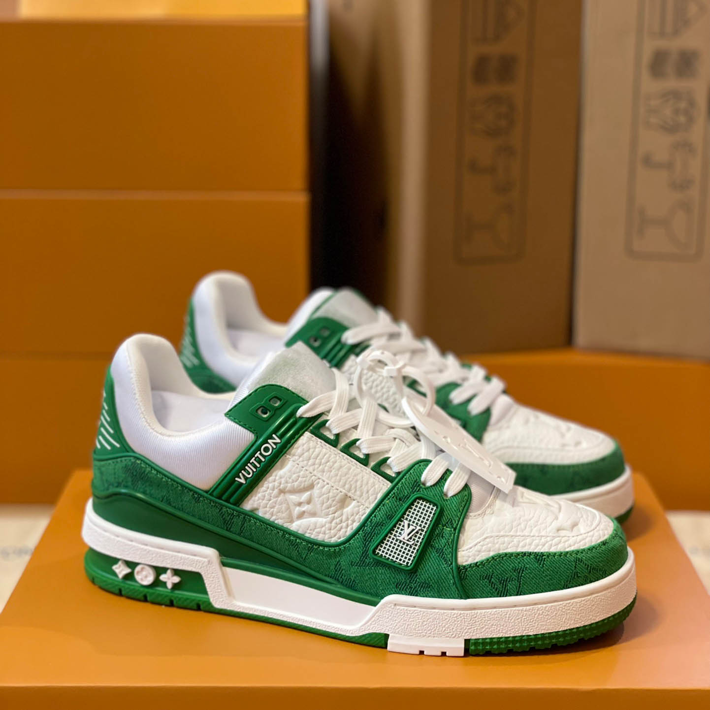 Louis Vuitton Trainer 'Green Monogram Denim' - DopestKickz