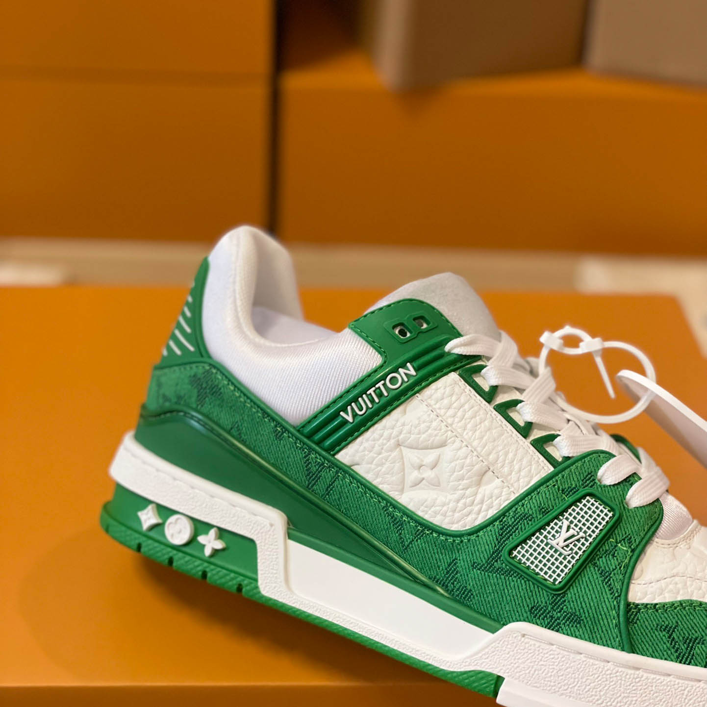 Louis Vuitton Trainer 'Green Monogram Denim' - DopestKickz