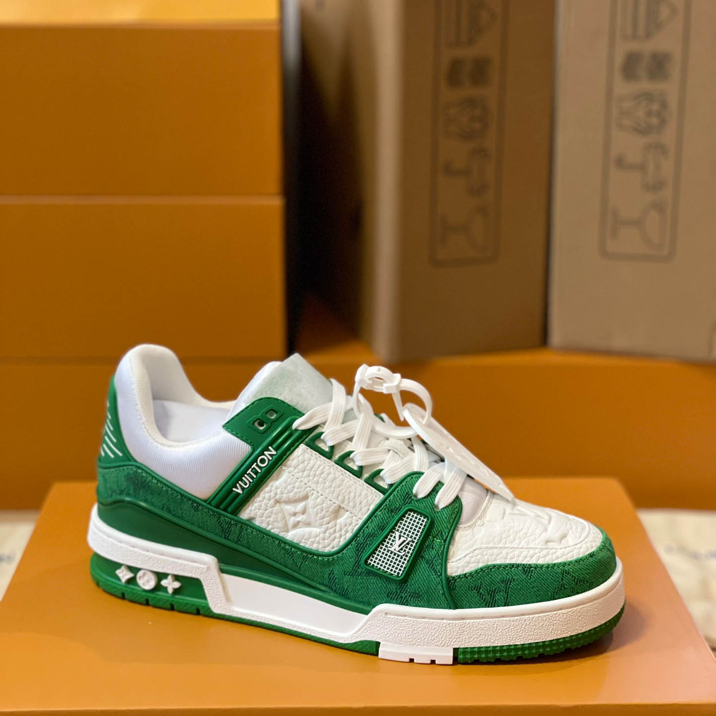 Louis Vuitton Trainer 'Green Monogram Denim' - DopestKickz