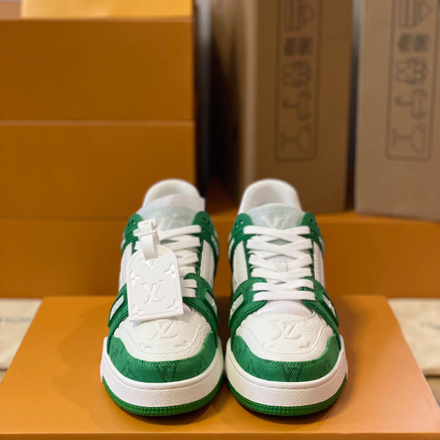 Louis Vuitton Trainer 'Green Monogram Denim' - DopestKickz