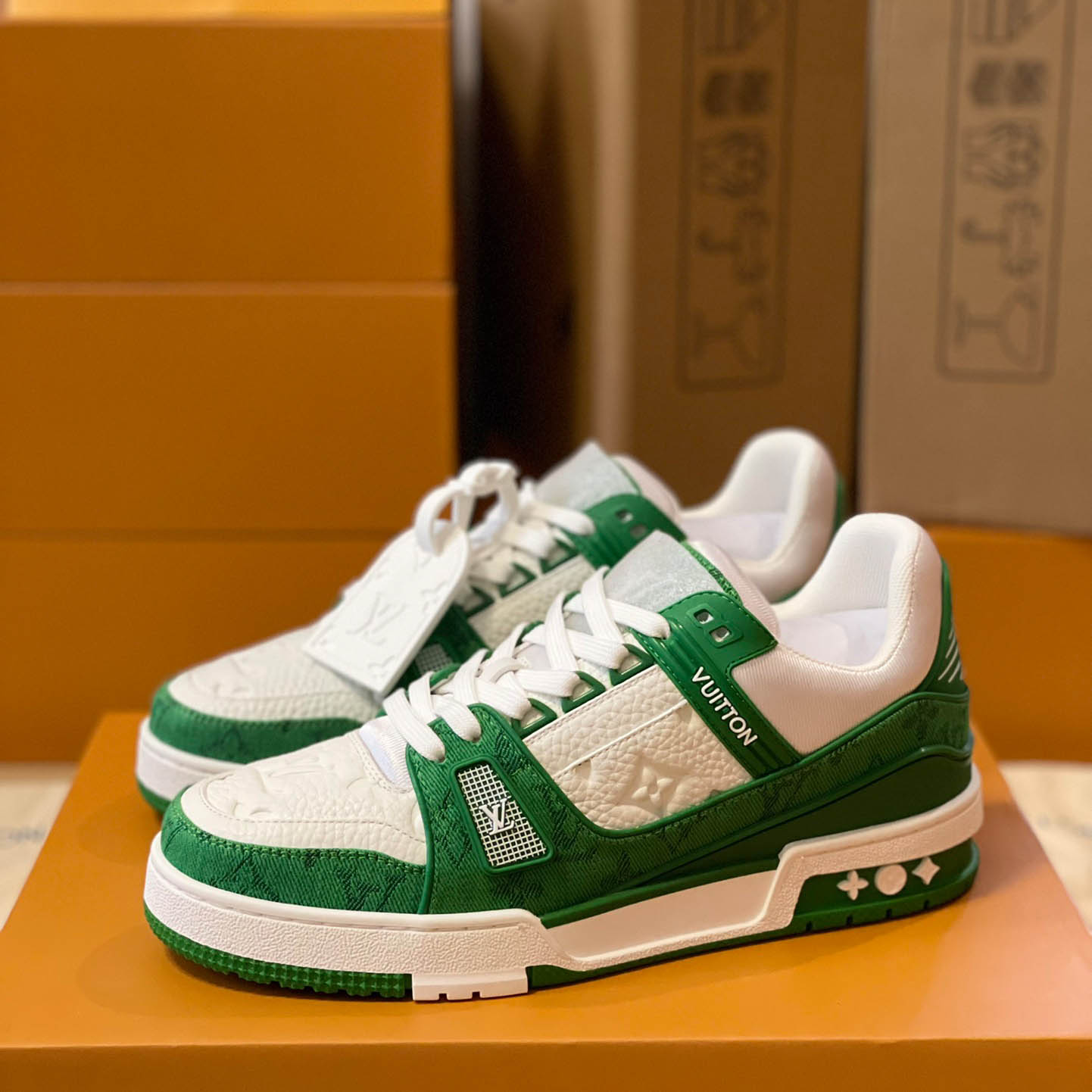 Louis Vuitton Trainer 'Green Monogram Denim' - DopestKickz