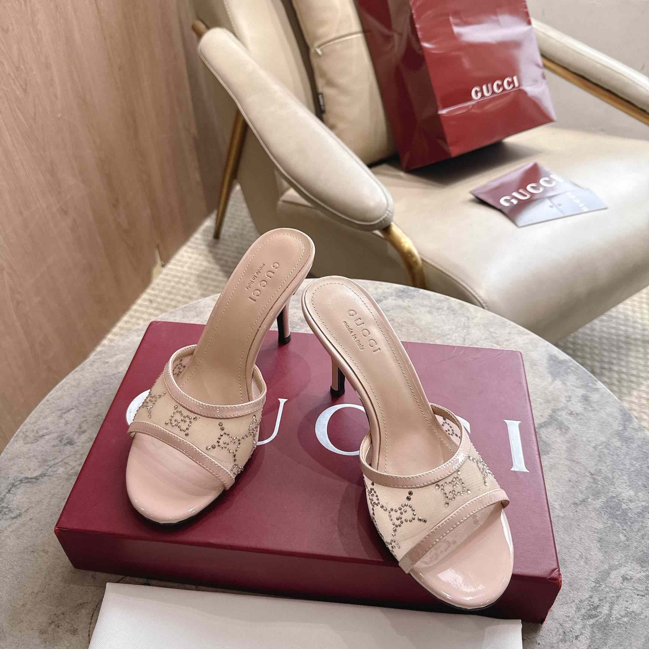Gucci Women's crystal slide sandal - DopestKickz