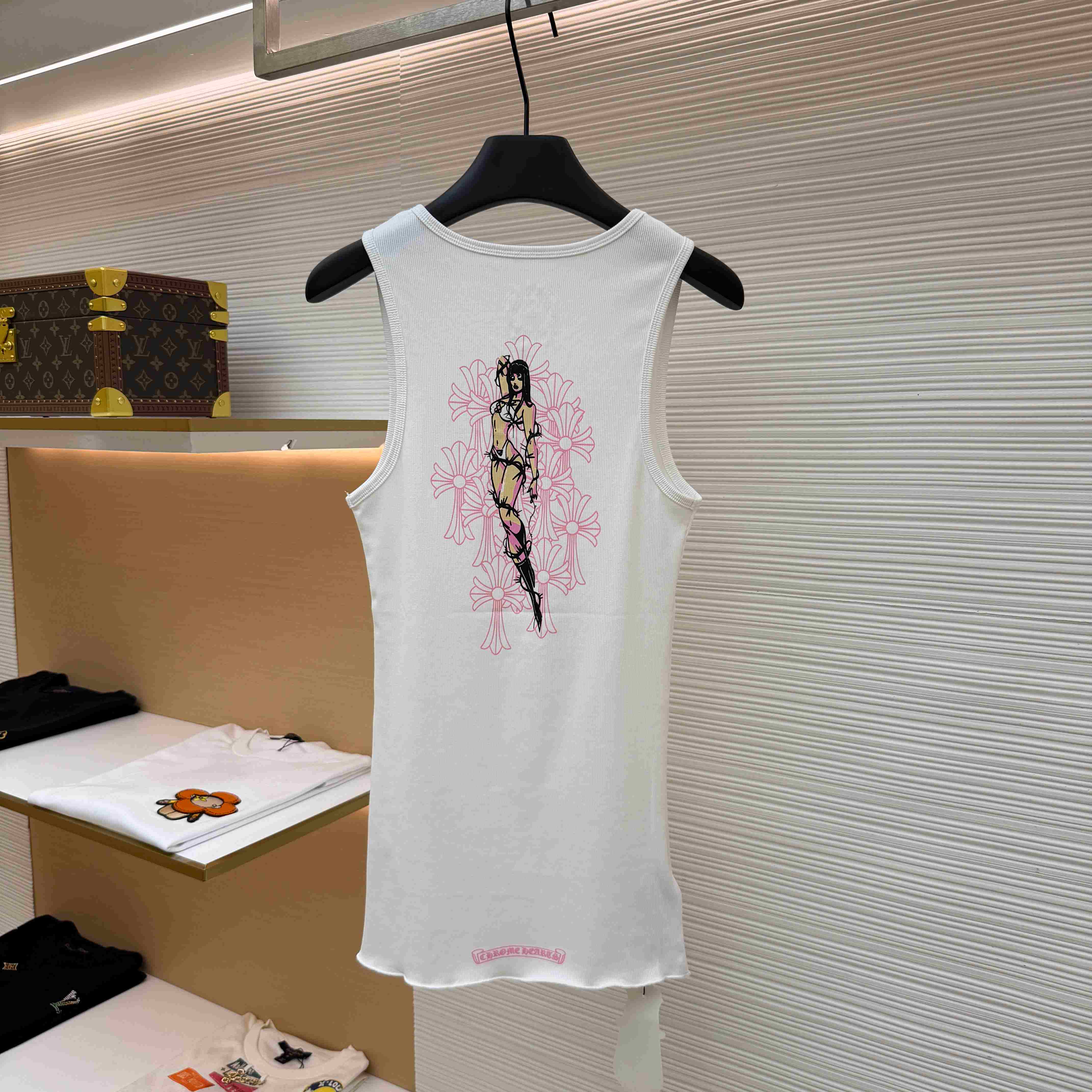 Chrome Hearts White Deadly Doll Rib Tank Top - DopestKickz