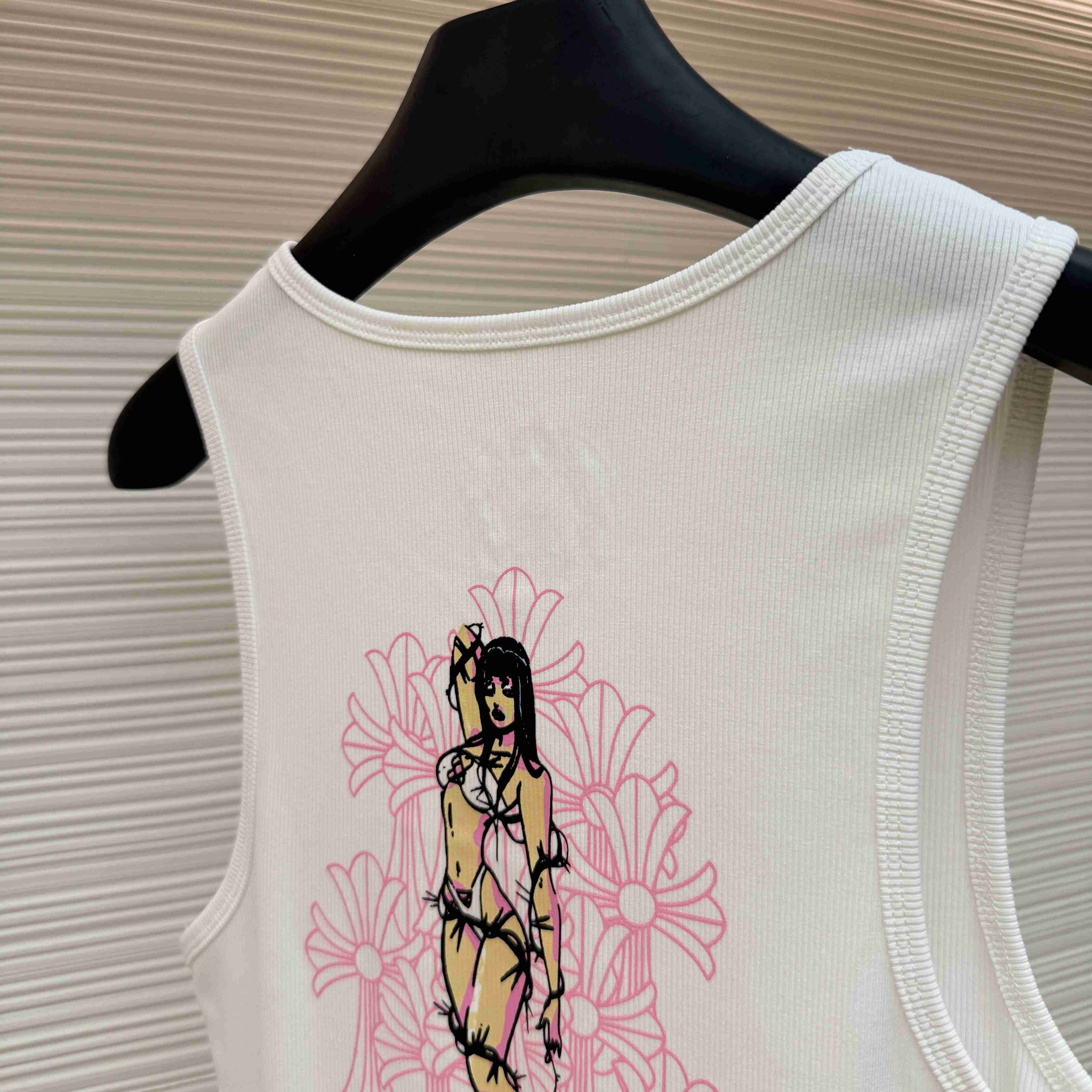 Chrome Hearts White Deadly Doll Rib Tank Top - DopestKickz