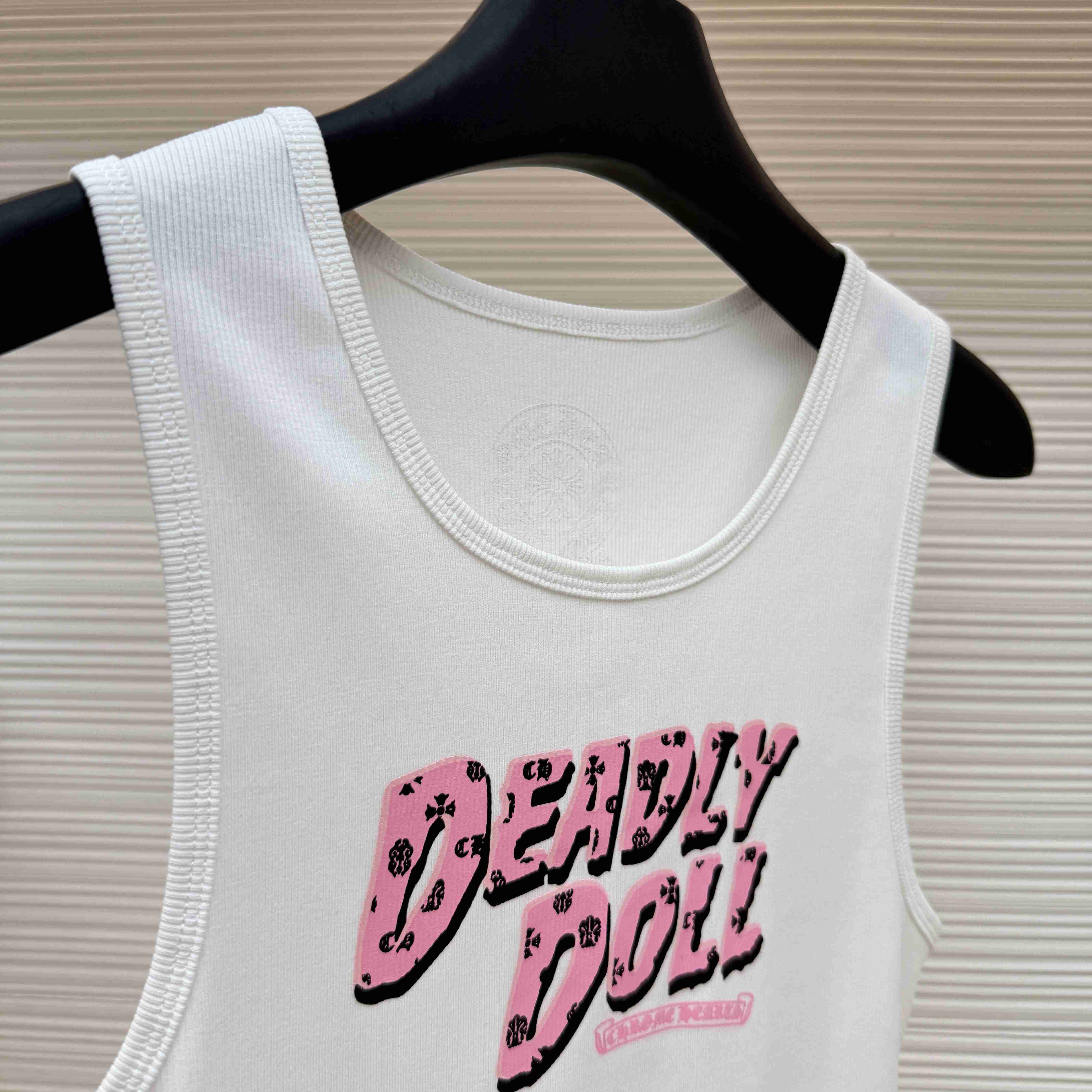 Chrome Hearts White Deadly Doll Rib Tank Top - DopestKickz