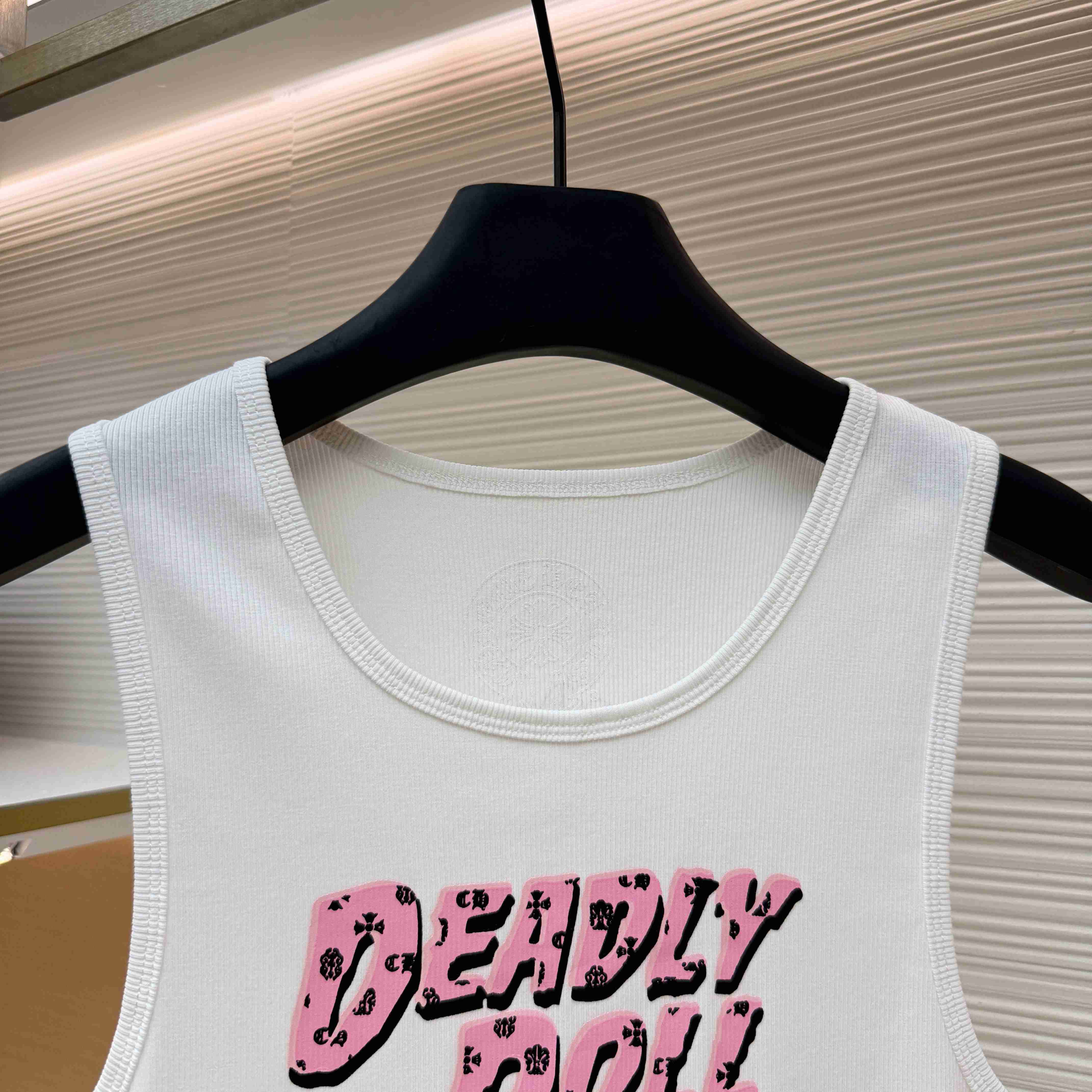Chrome Hearts White Deadly Doll Rib Tank Top - DopestKickz