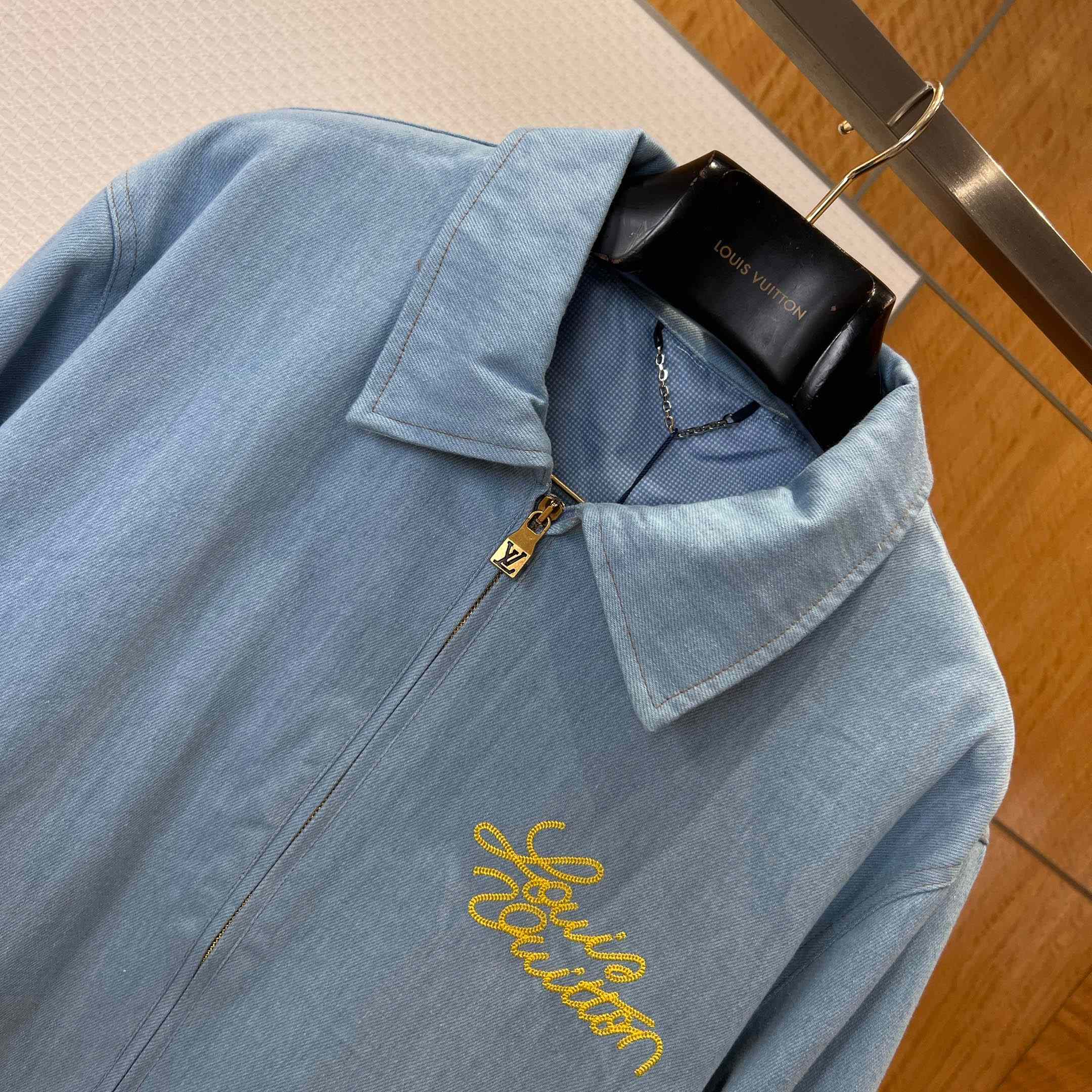 Louis Vuitton Embroidered Signature Denim Workwear Blouson  - DopestKickz