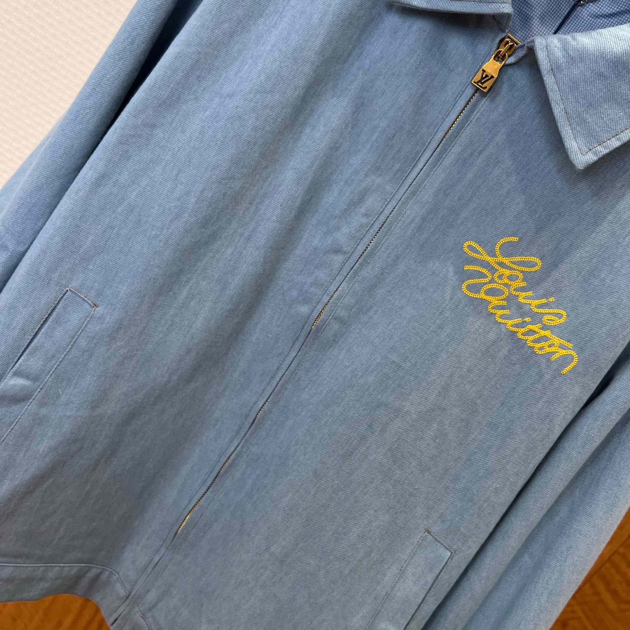 Louis Vuitton Embroidered Signature Denim Workwear Blouson  - DopestKickz