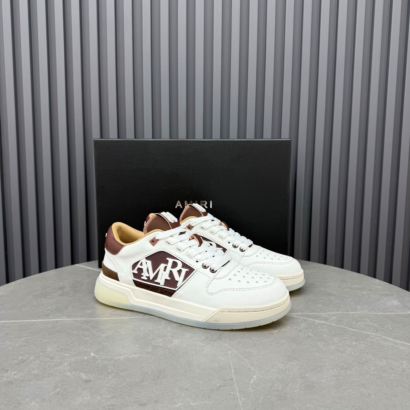 Amiri Pebbled Classic Low Sneakers - DopestKickz