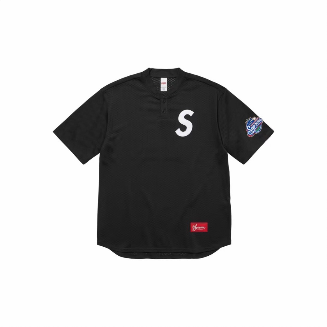 Supreme S Logo Baseball Henley - DopestKickz