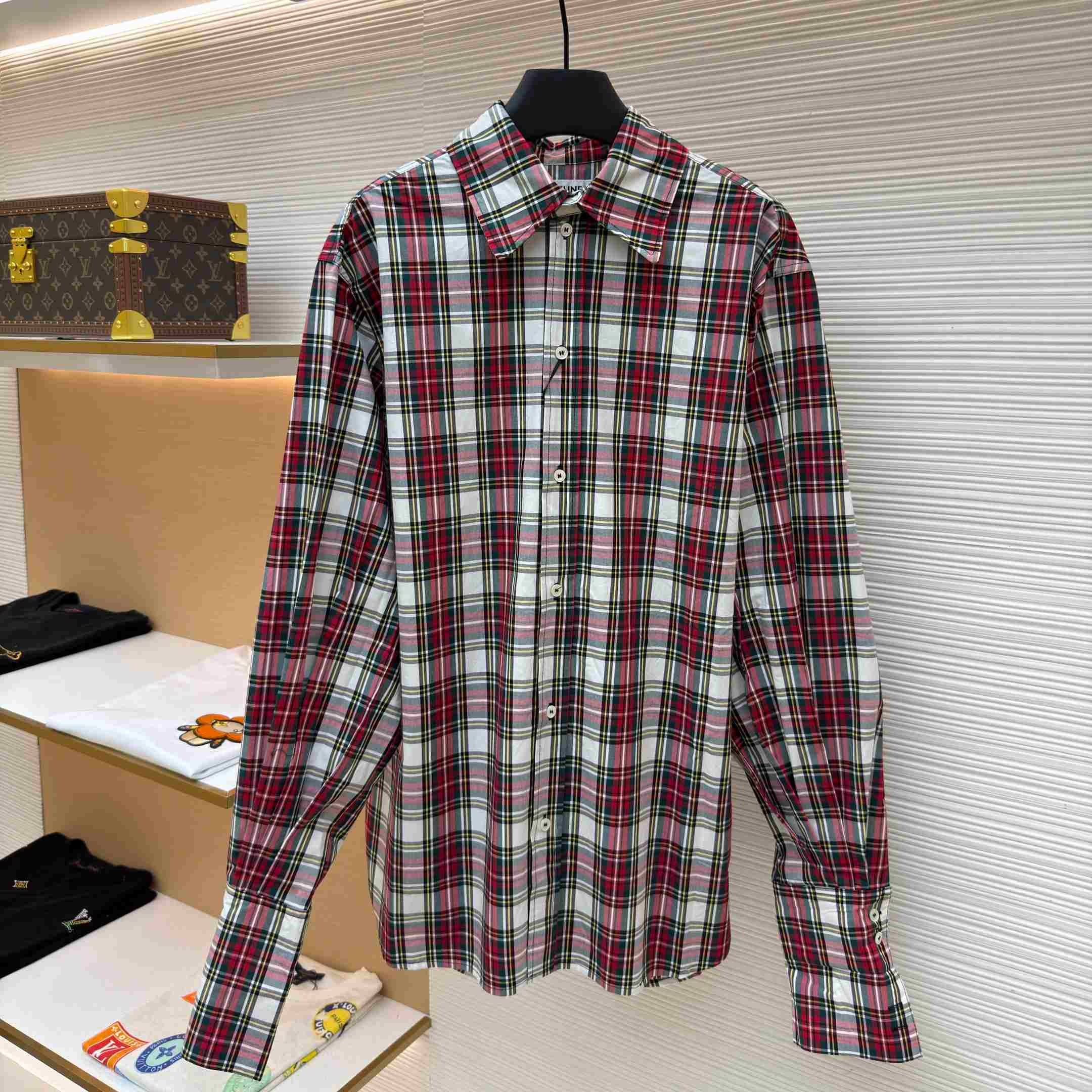 Celine Shirt In Tartan Cotton - DopestKickz