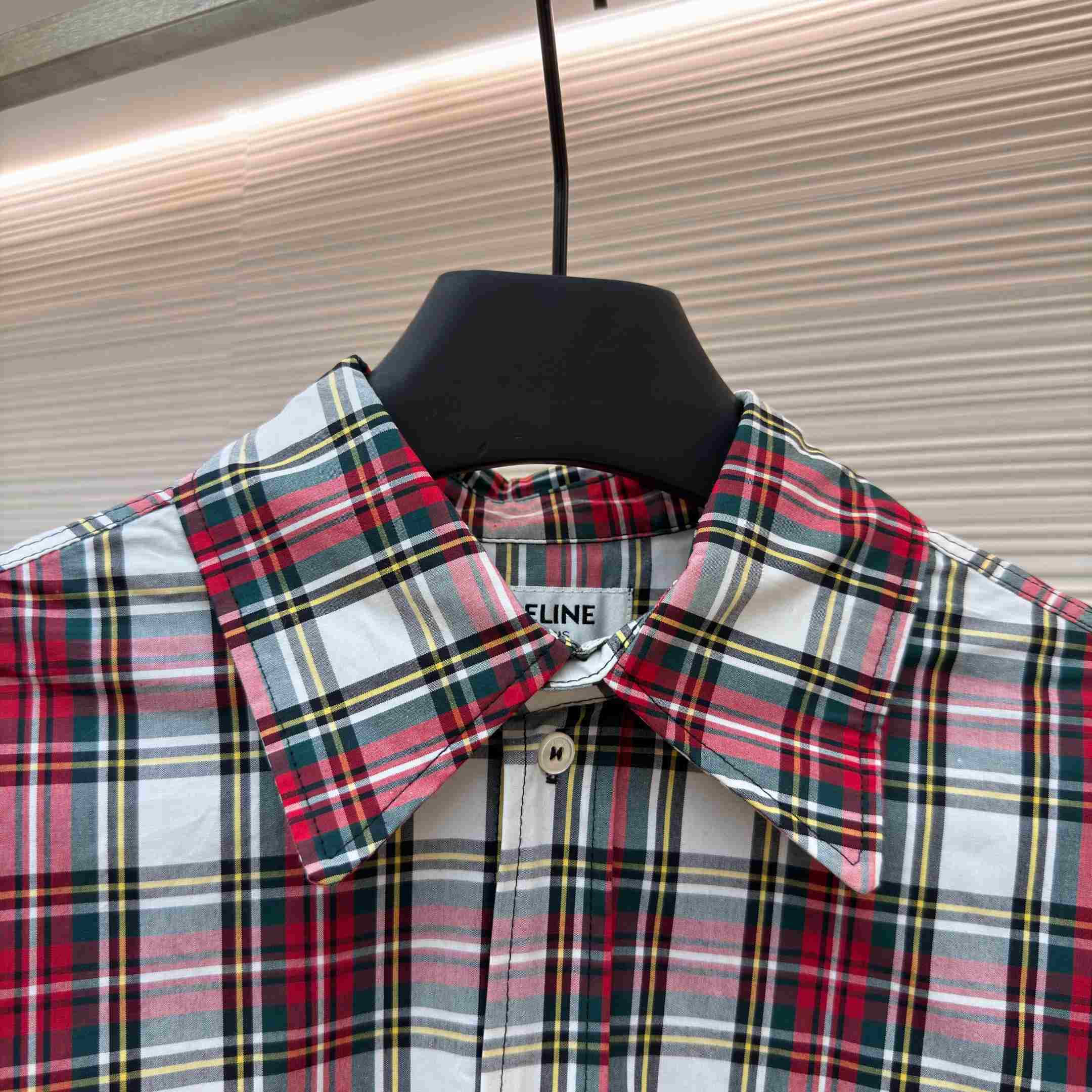 Celine Shirt In Tartan Cotton - DopestKickz