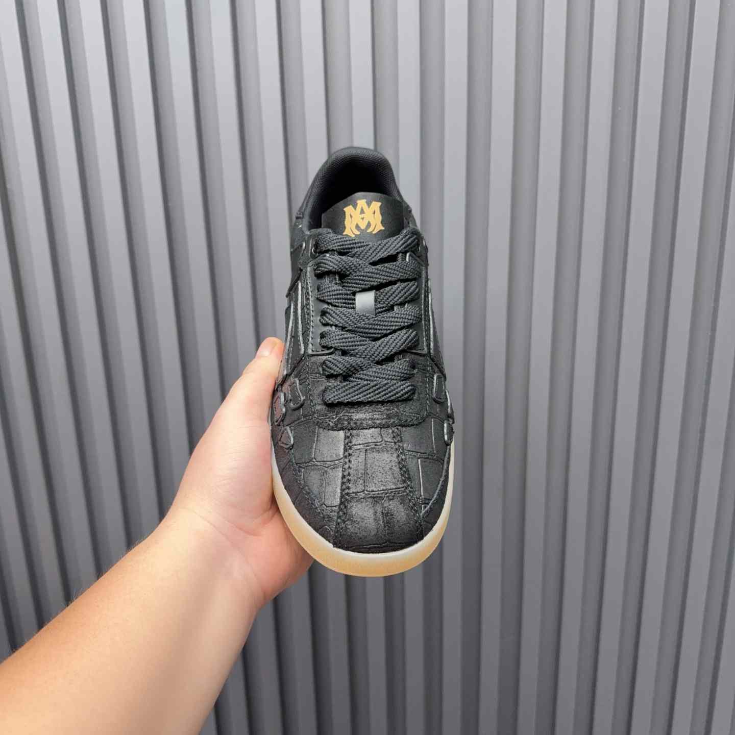 Amiri Pacific 'Croc Debossed Bones - Black' Sneakers - DopestKickz