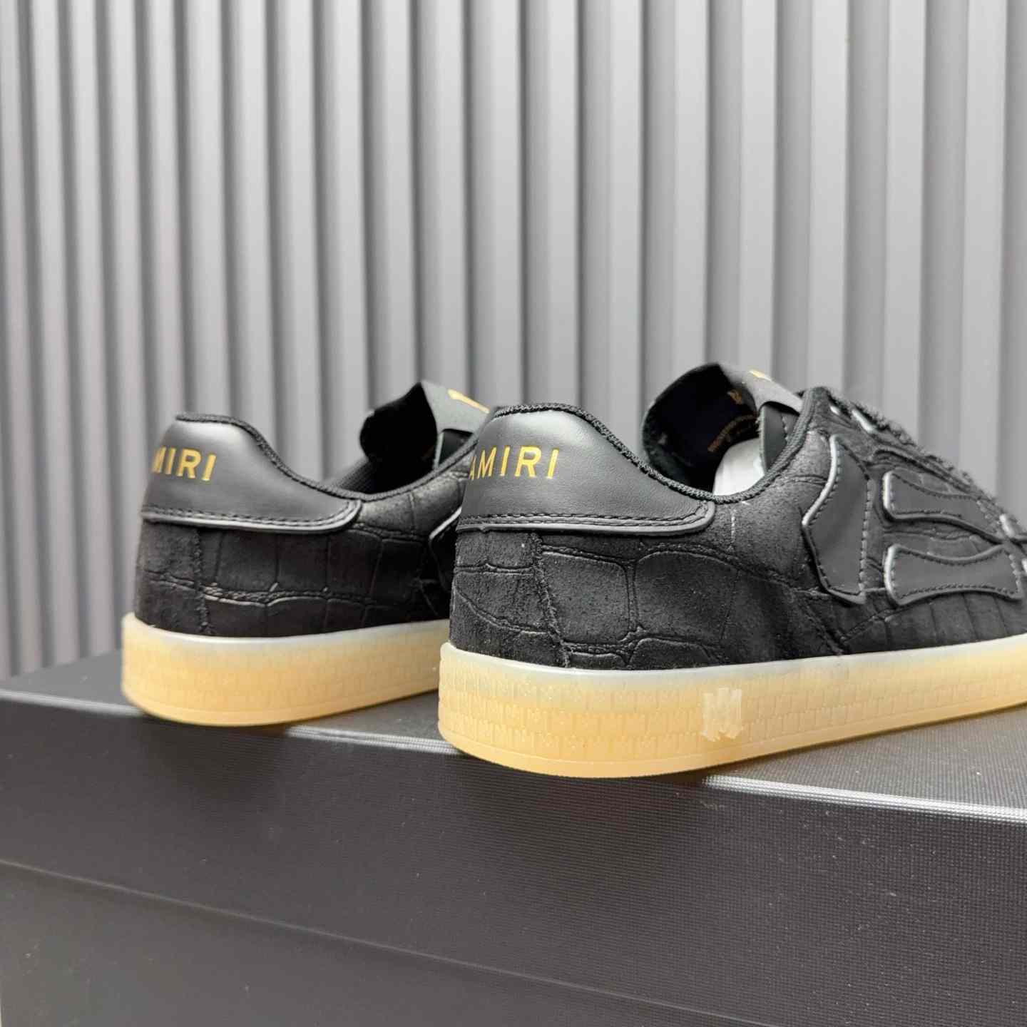 Amiri Pacific 'Croc Debossed Bones - Black' Sneakers - DopestKickz