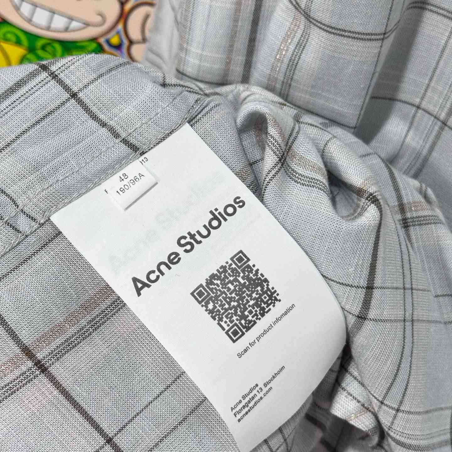 Acne Studios  LINEN CHECK BUTTON-UP SHIRT - DopestKickz