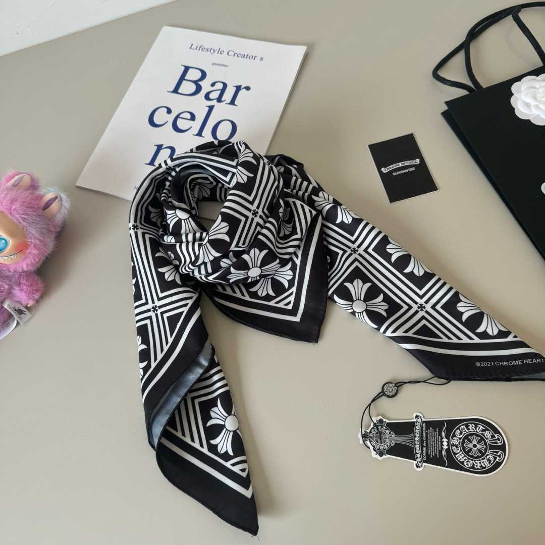 Chrome Heart Square Silk Scarf - DopestKickz