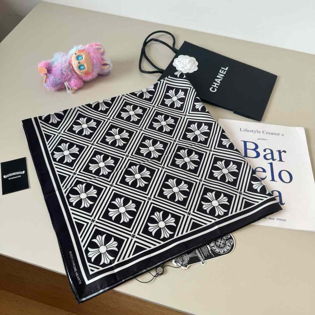 Chrome Heart Square Silk Scarf - DopestKickz