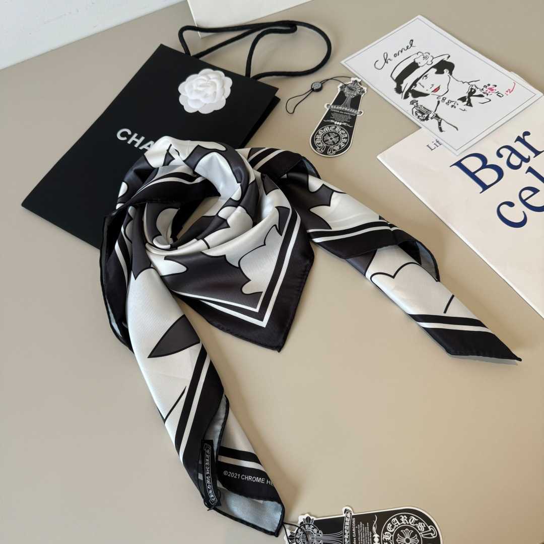 Chrome Heart Square Silk Scarf - DopestKickz
