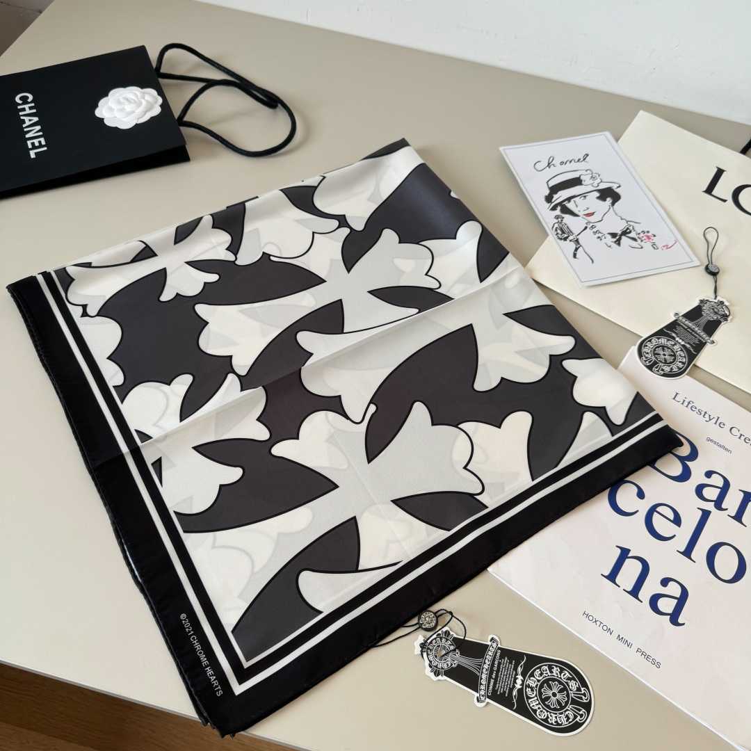 Chrome Heart Square Silk Scarf - DopestKickz