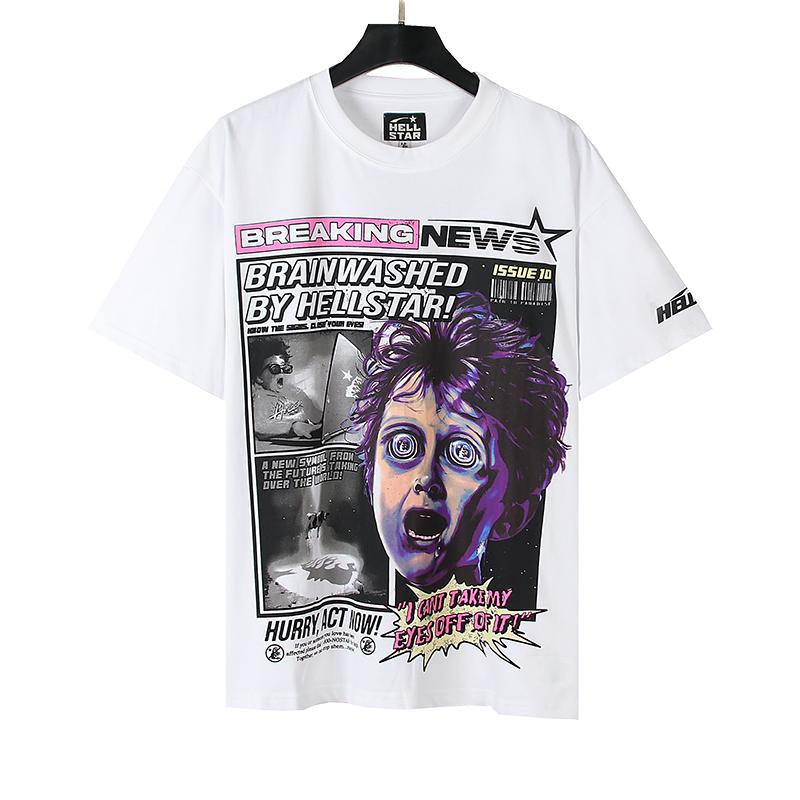 Hellstar Breaking News T-Shirt 'White' - DopestKickz