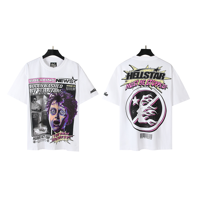 Hellstar Breaking News T-Shirt 'White' - DopestKickz