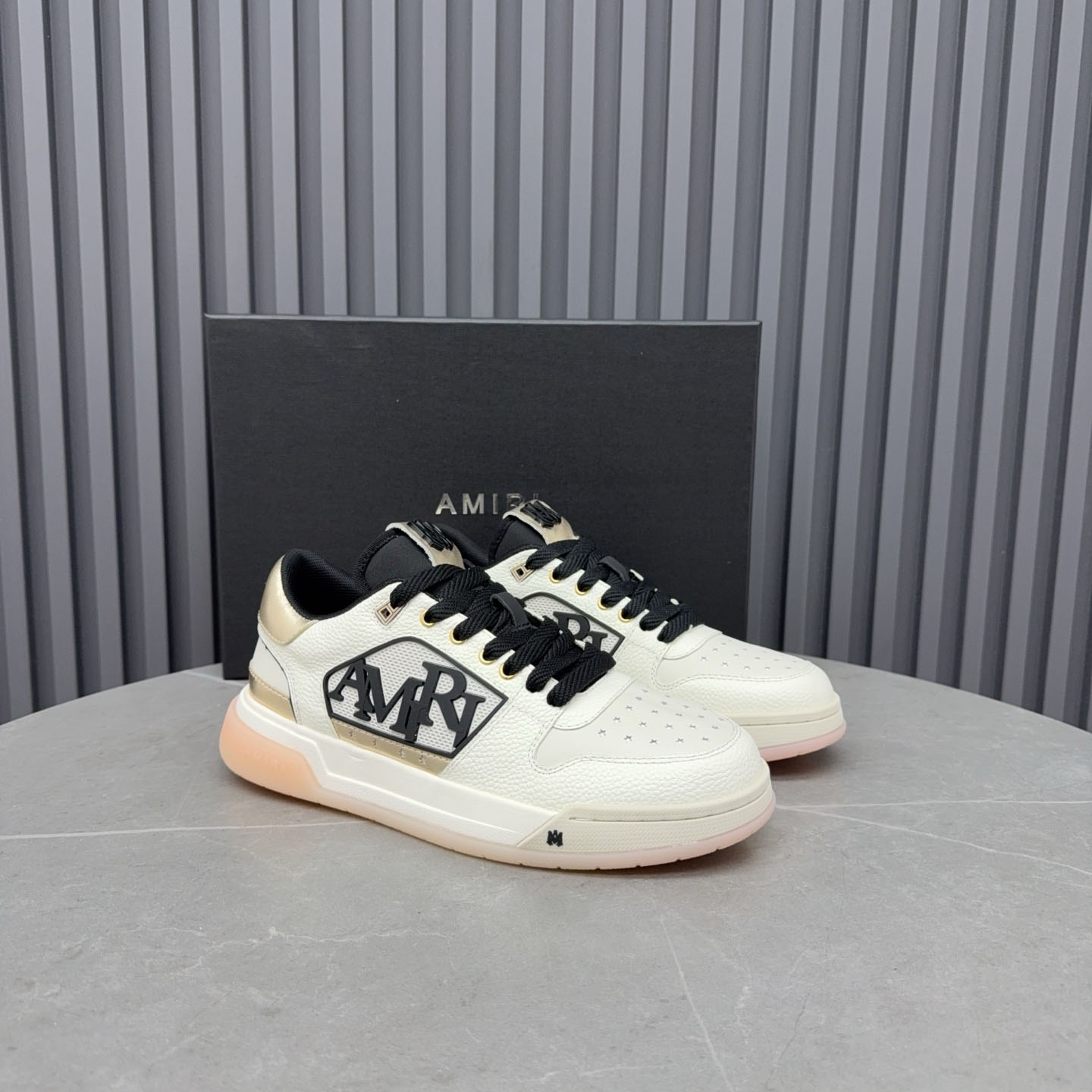 Amiri Beige Classic Low Sneakers - DopestKickz