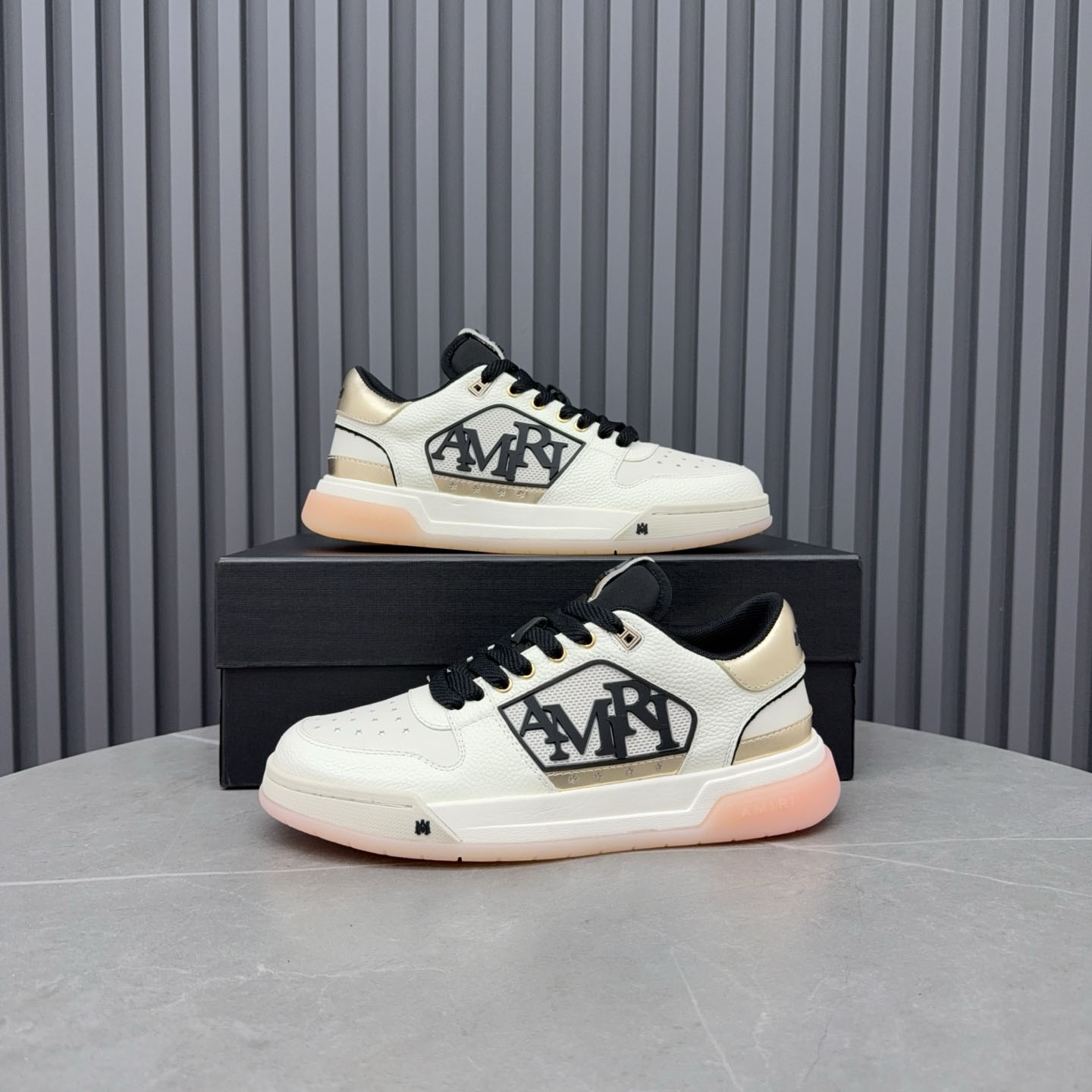 Amiri Beige Classic Low Sneakers - DopestKickz