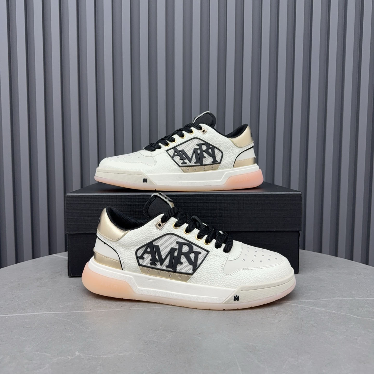 Amiri Beige Classic Low Sneakers - DopestKickz
