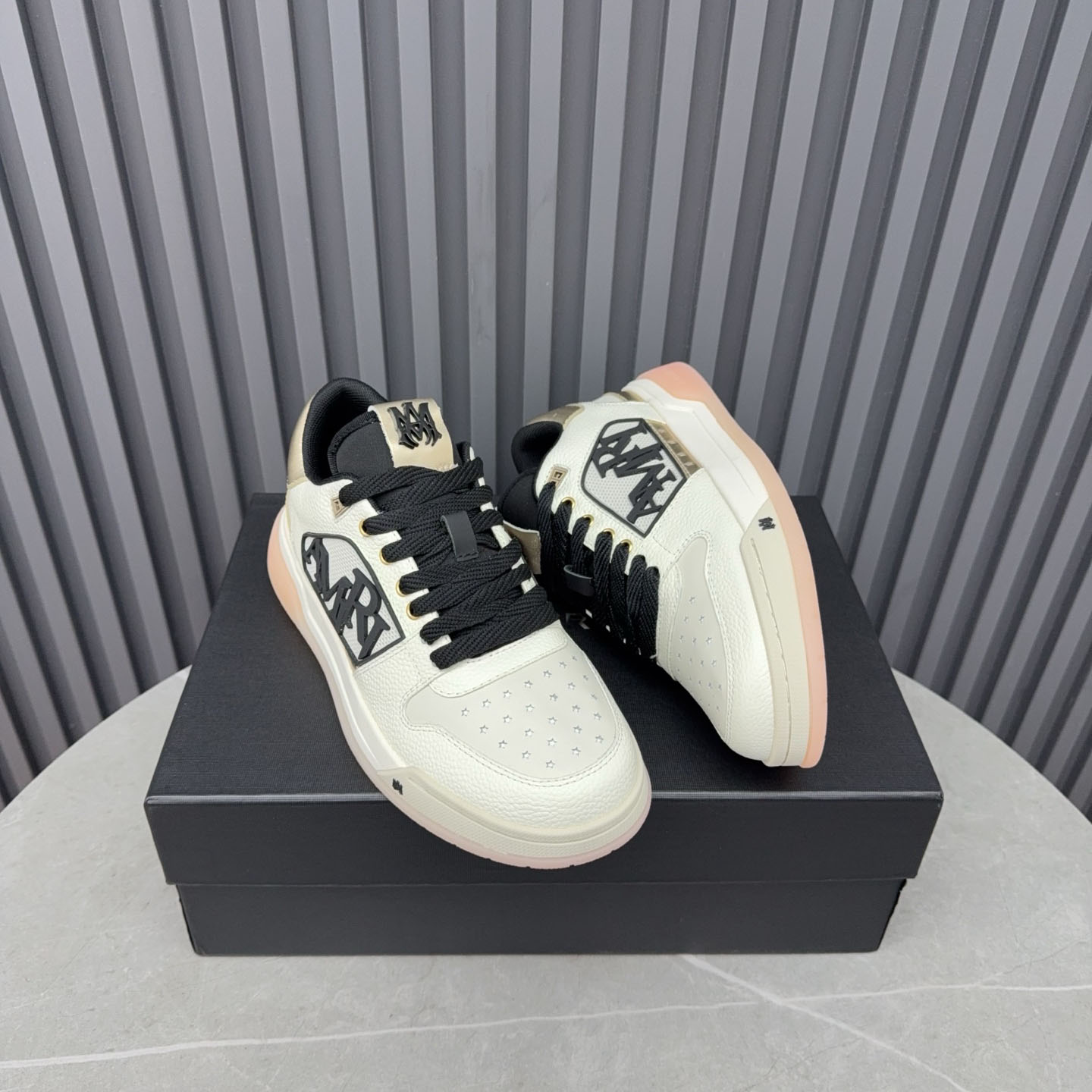 Amiri Beige Classic Low Sneakers - DopestKickz