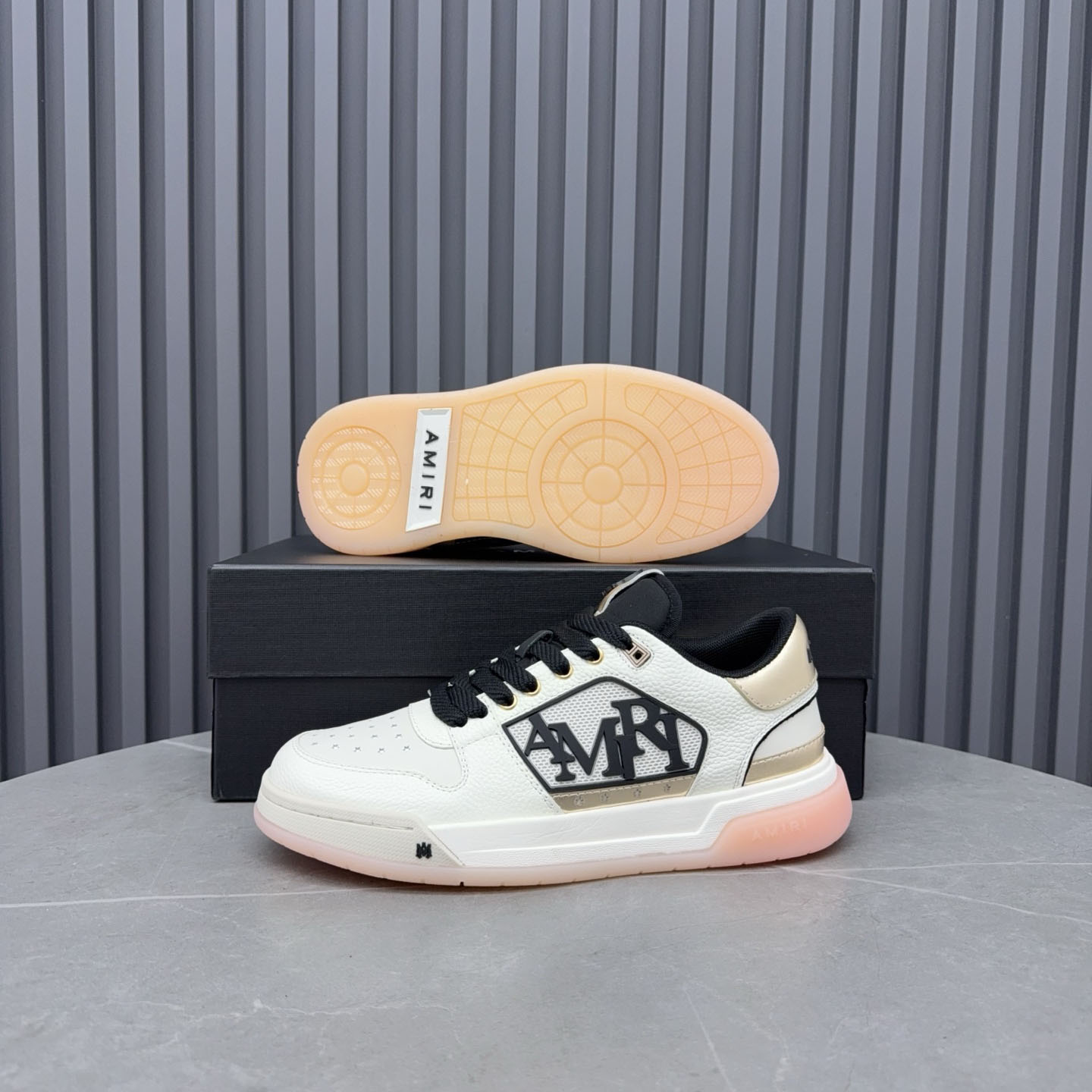 Amiri Beige Classic Low Sneakers - DopestKickz