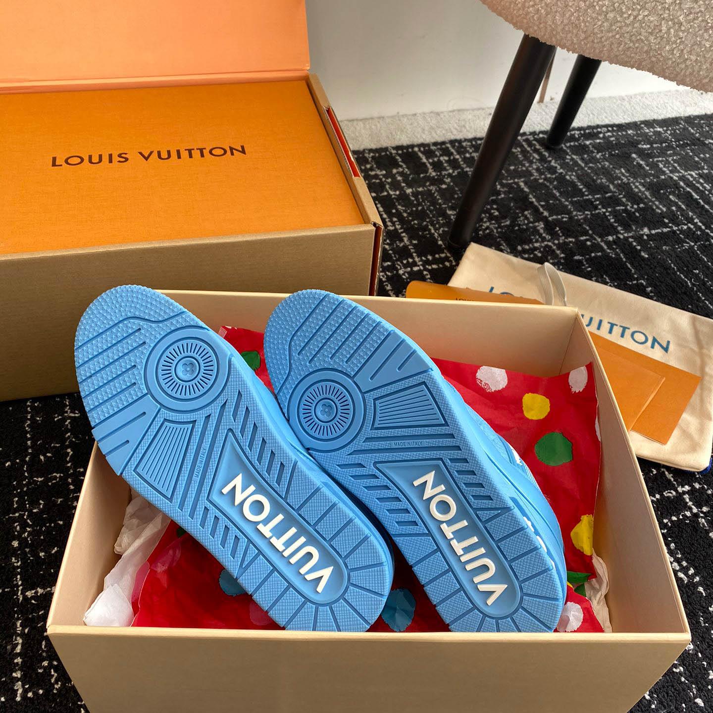 Louis Vuitton Trainer 'Embossed Monogram - Blue' - DopestKickz