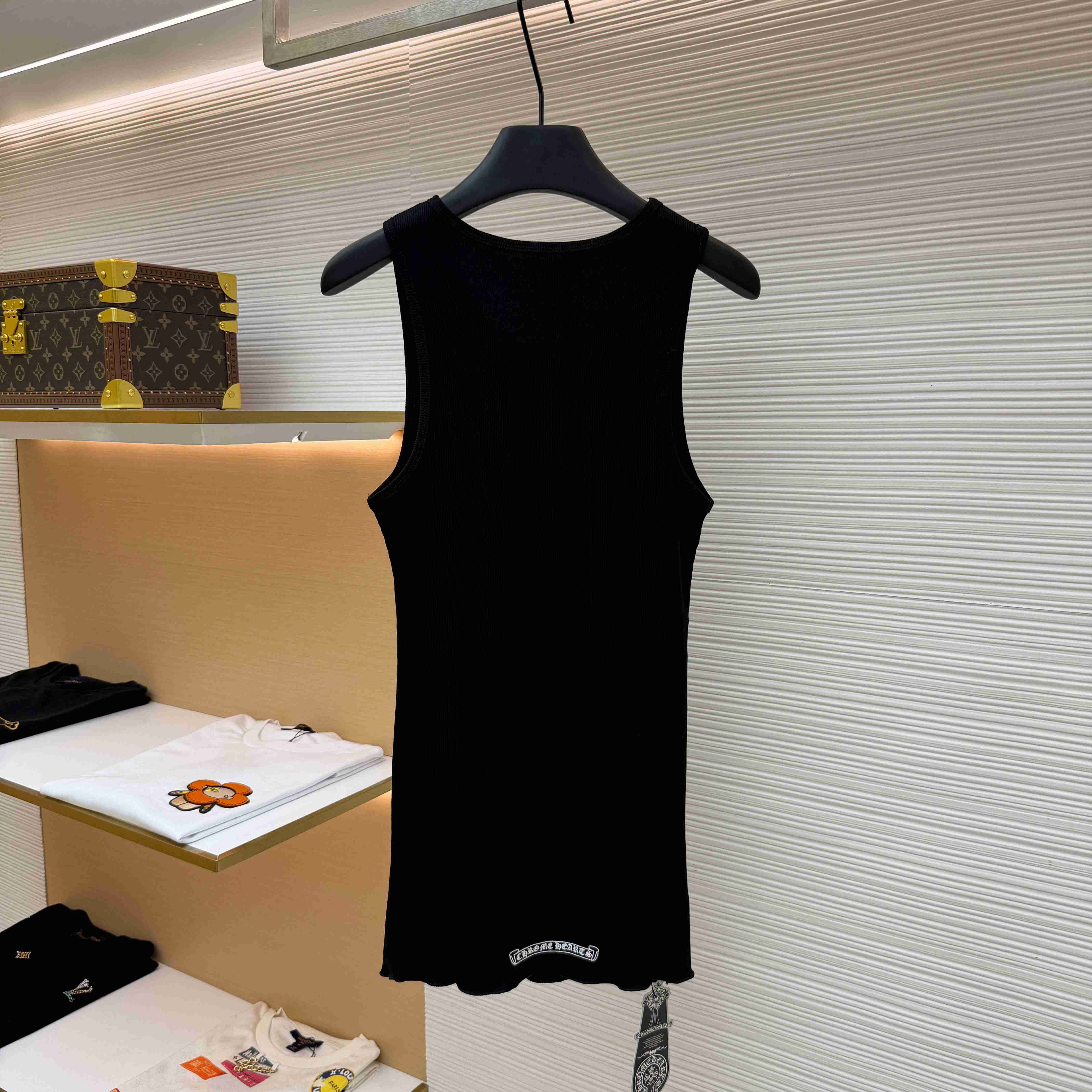 Chrome Hearts Hairy Cross Rib Tank 'Black' - DopestKickz