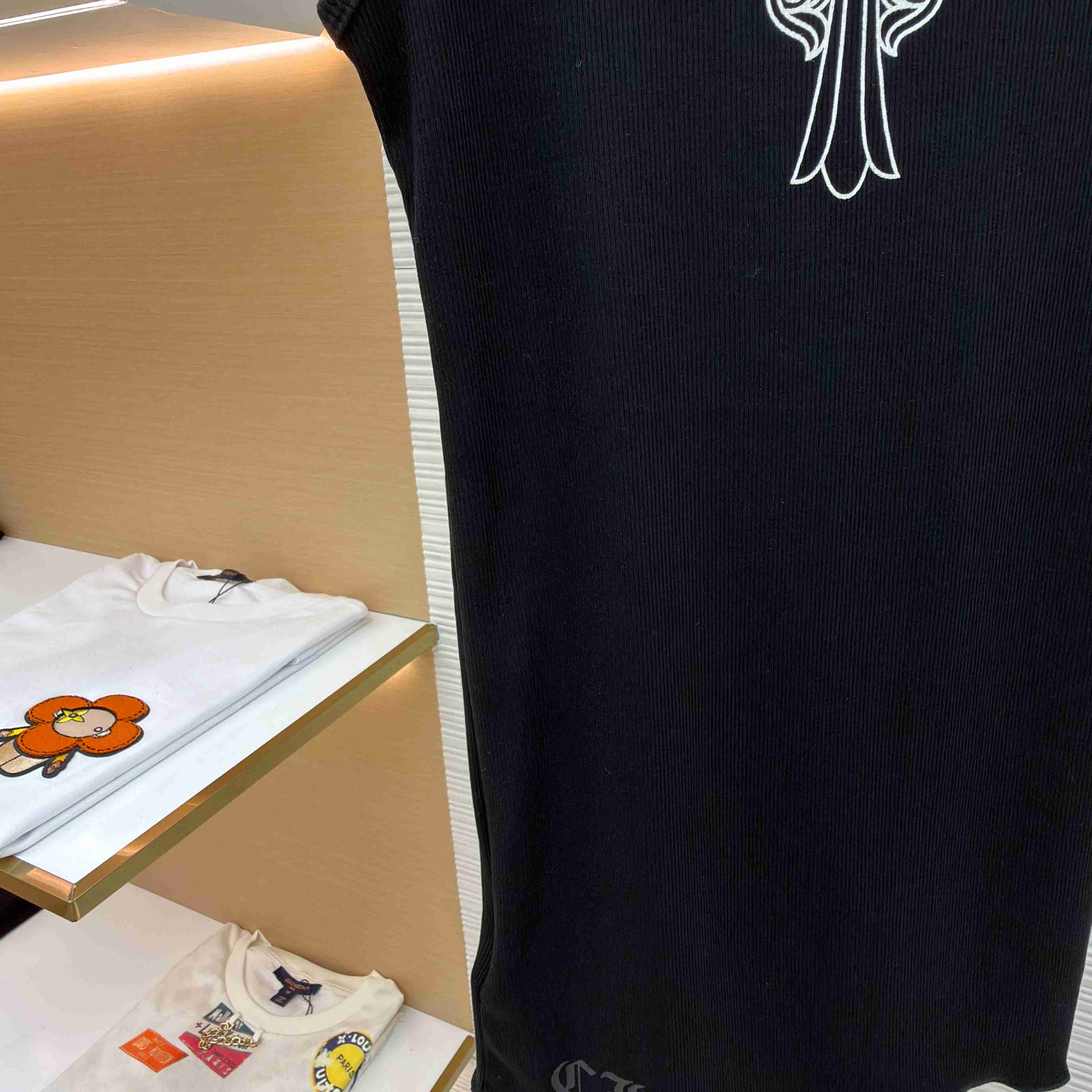 Chrome Hearts Hairy Cross Rib Tank 'Black' - DopestKickz