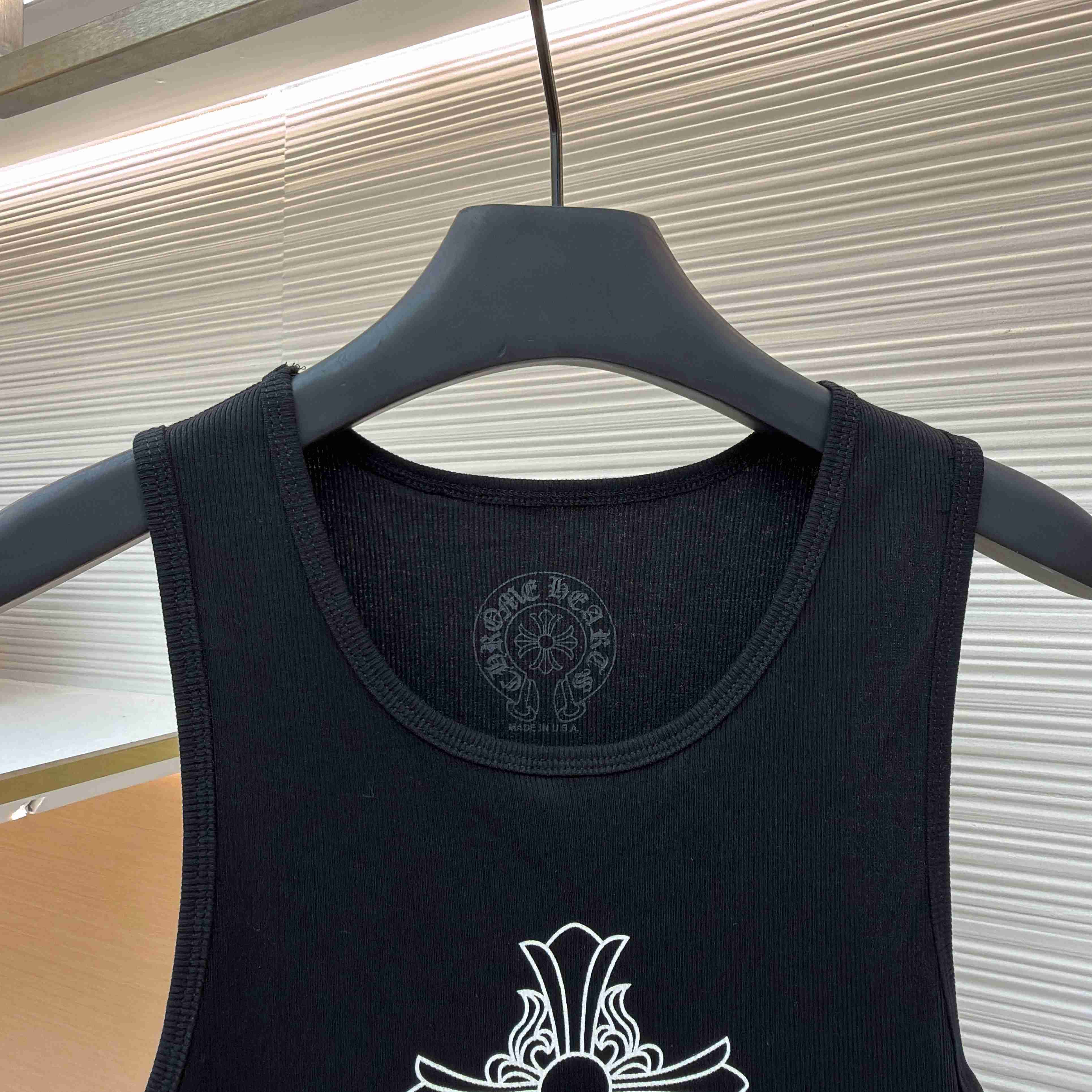 Chrome Hearts Hairy Cross Rib Tank 'Black' - DopestKickz