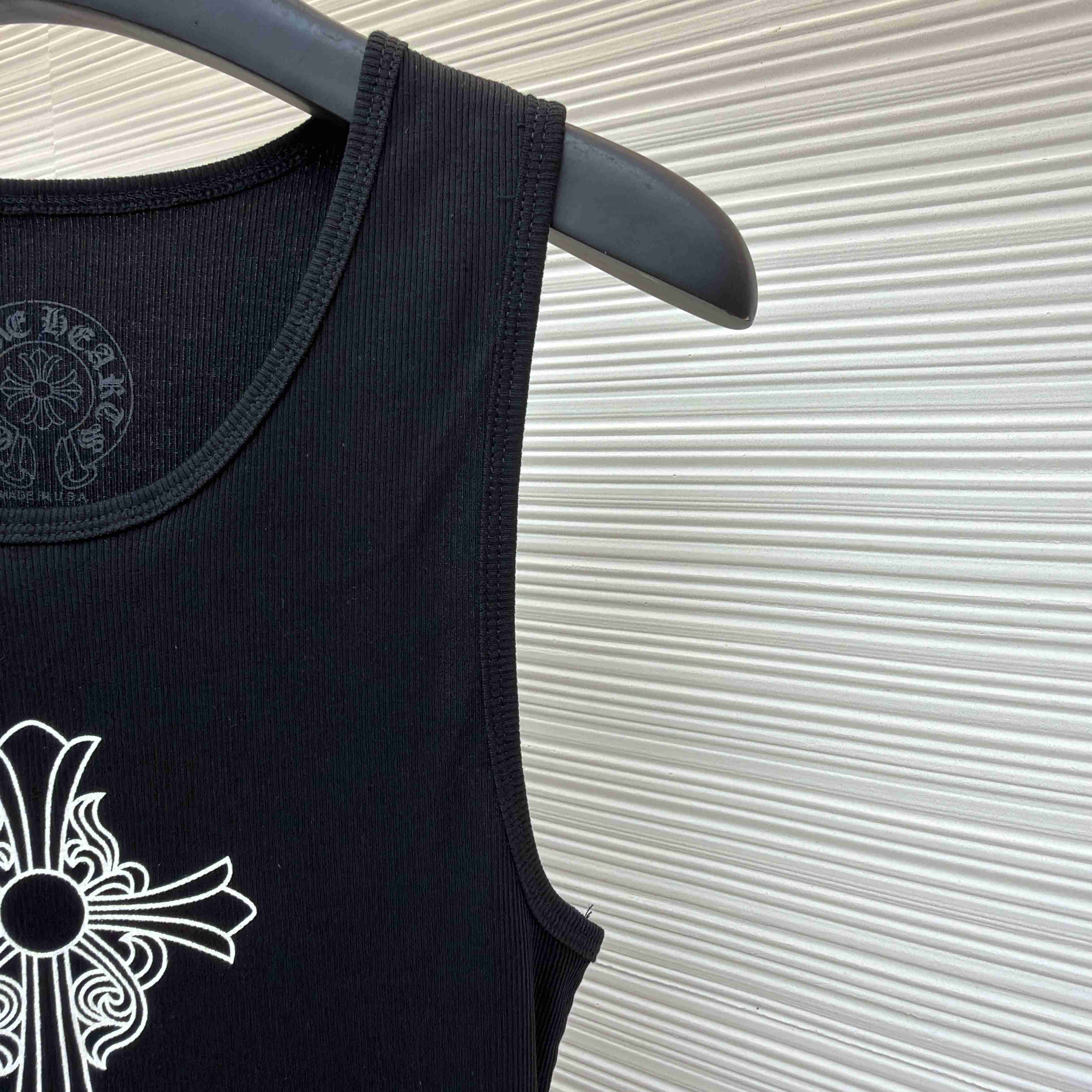 Chrome Hearts Hairy Cross Rib Tank 'Black' - DopestKickz