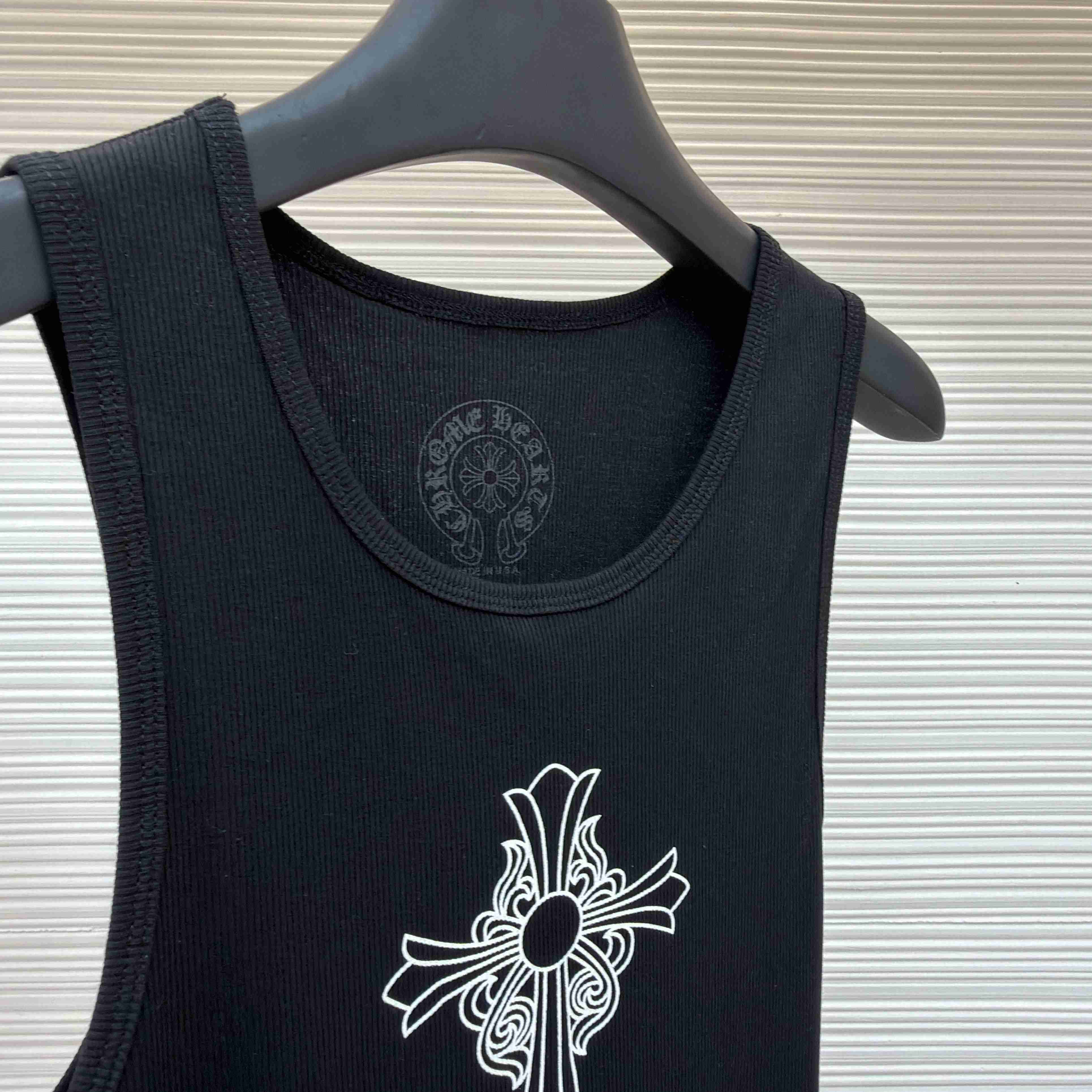 Chrome Hearts Hairy Cross Rib Tank 'Black' - DopestKickz